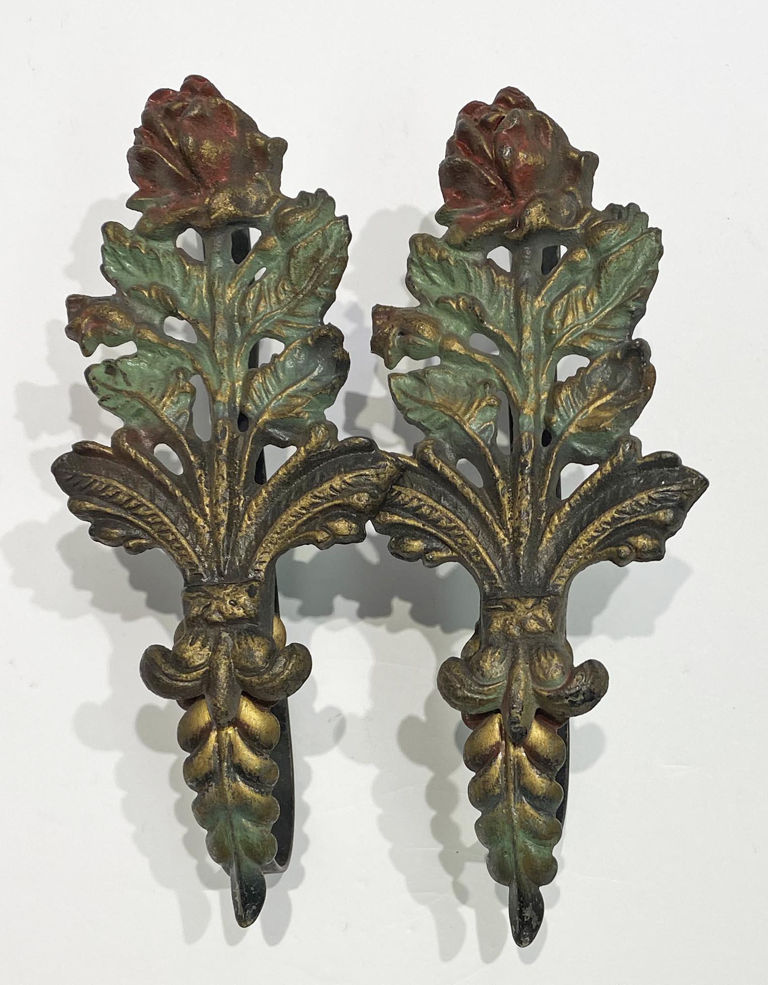 Pair Late Victorian Rose Curtain Tie Backs (1 of 3)