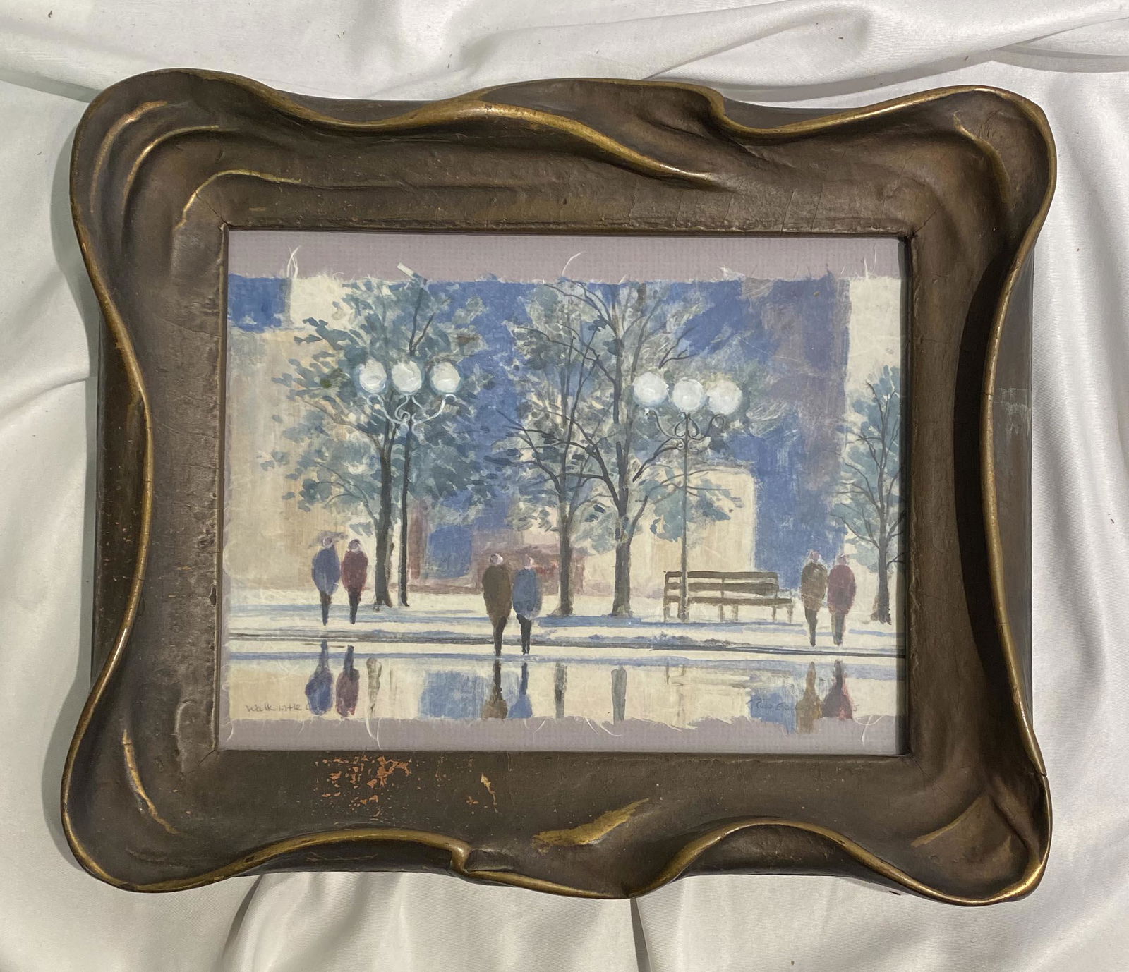 Incredible Art Nouveau Frame w Post Modern signed Art (1 of 4)