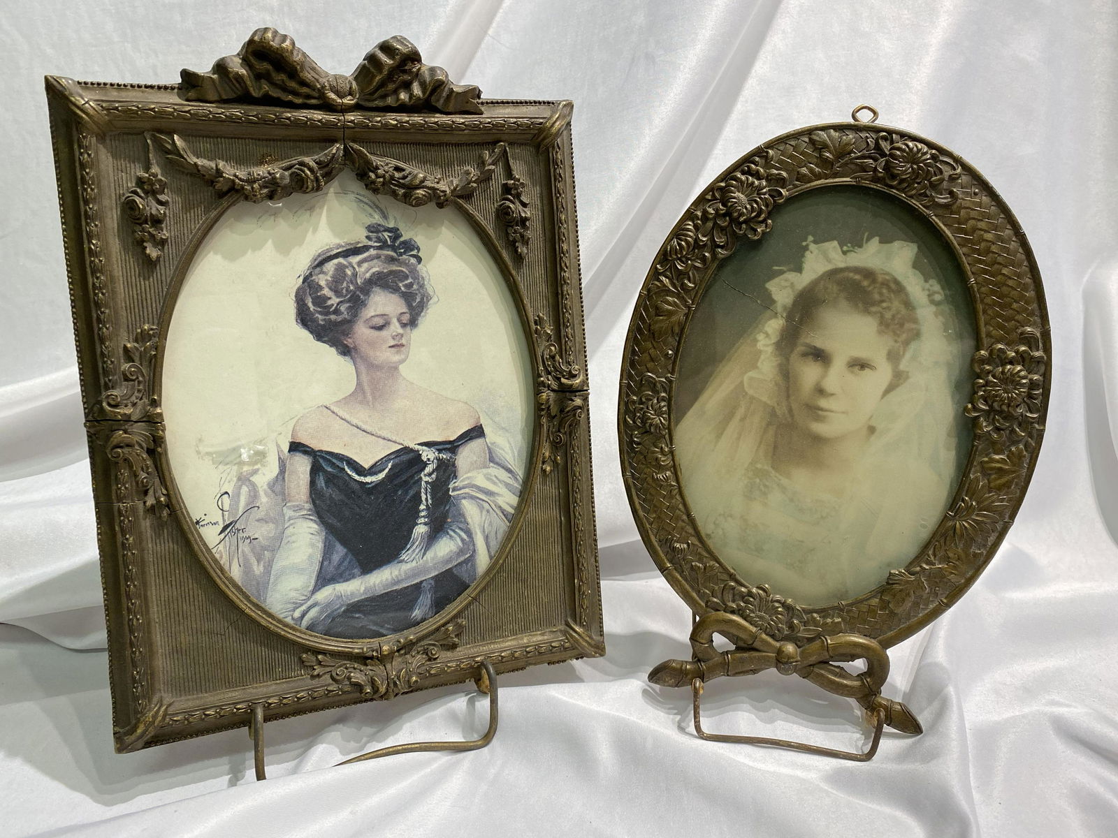 2 Ornate Victorian Frames Harrison Fisher Gibson Roses (1 of 3)