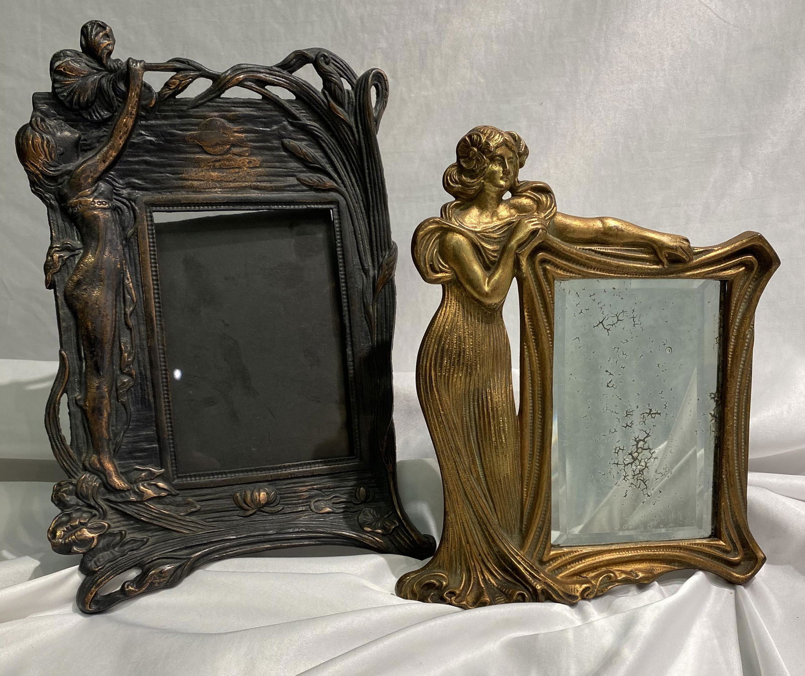 2 Art Nouveau Frames Women Mirror & Picture (1 of 2)