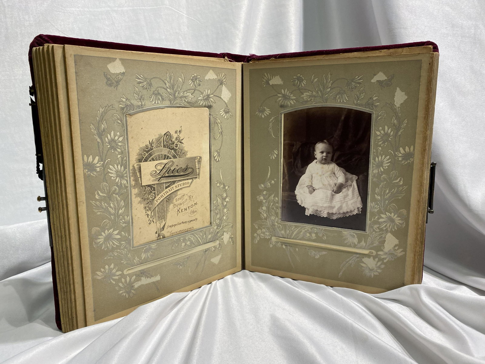 Beautiful Victorian Celluloid Lovers Photo Albums: has a bit of wear but over all an excellent example has photos in it also