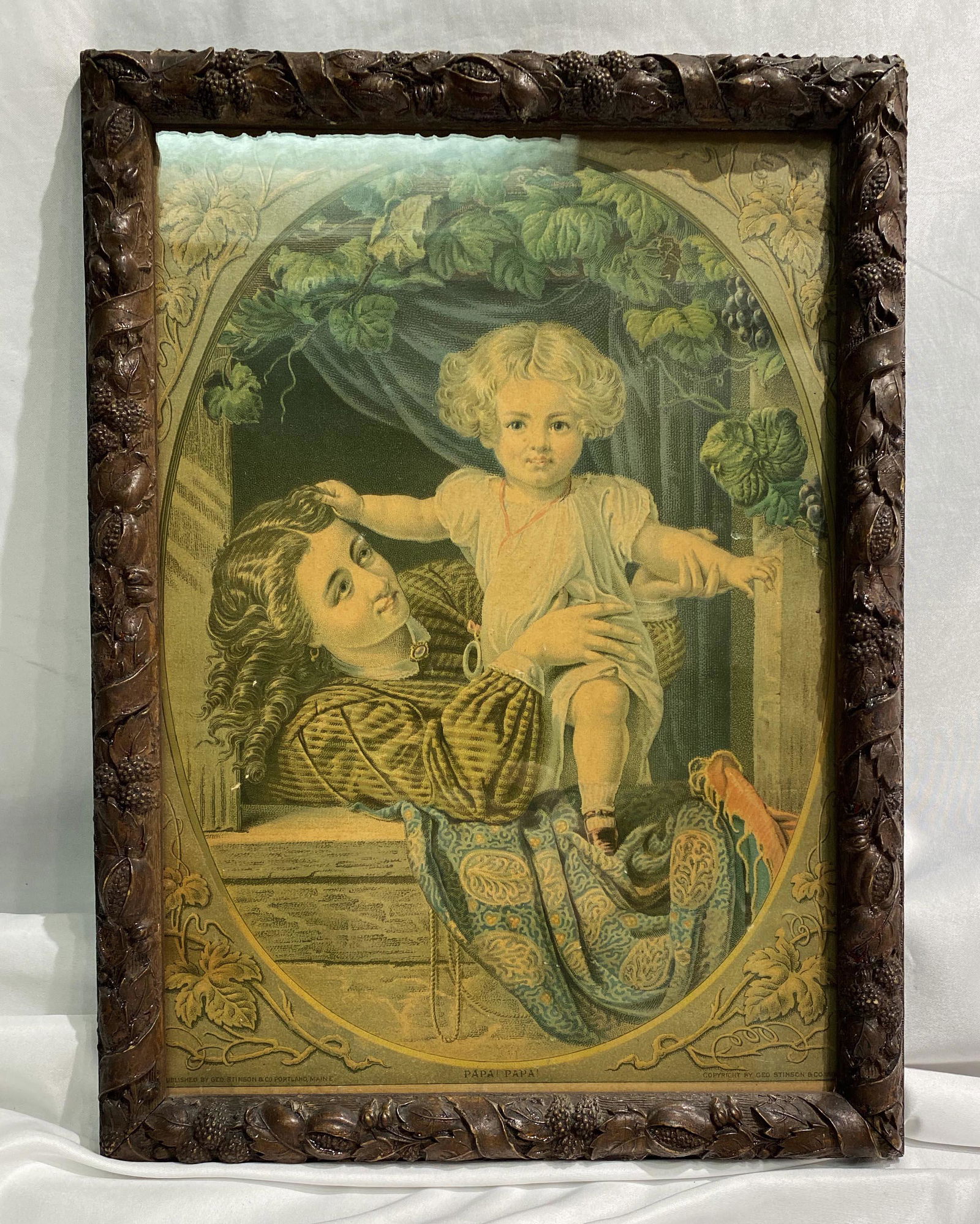 Victorian Black Forest Wood Frame w litho of mother (1 of 3)
