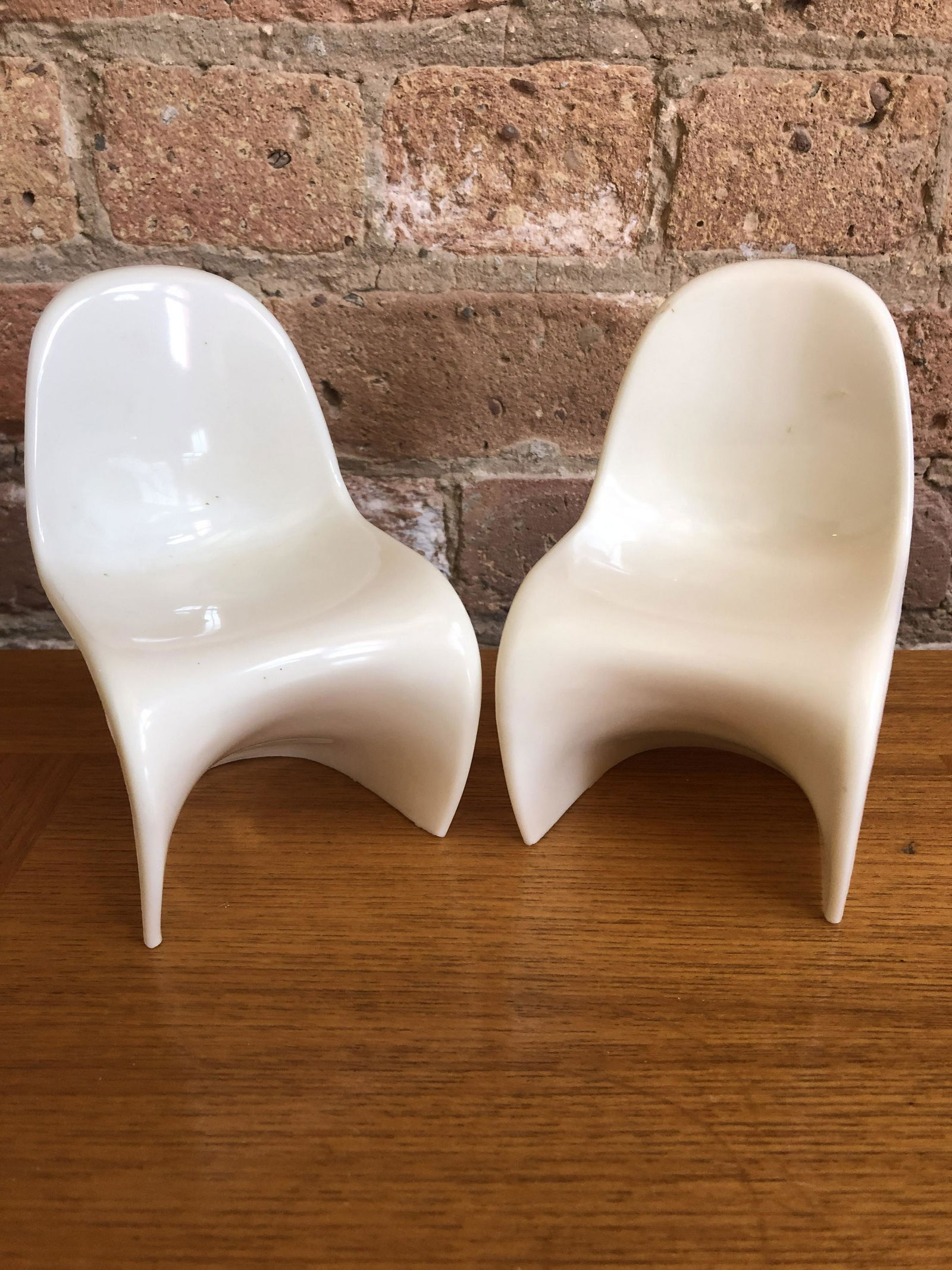 Pair of White Miniature Vernon Panton Chairs MCA (1 of 3)