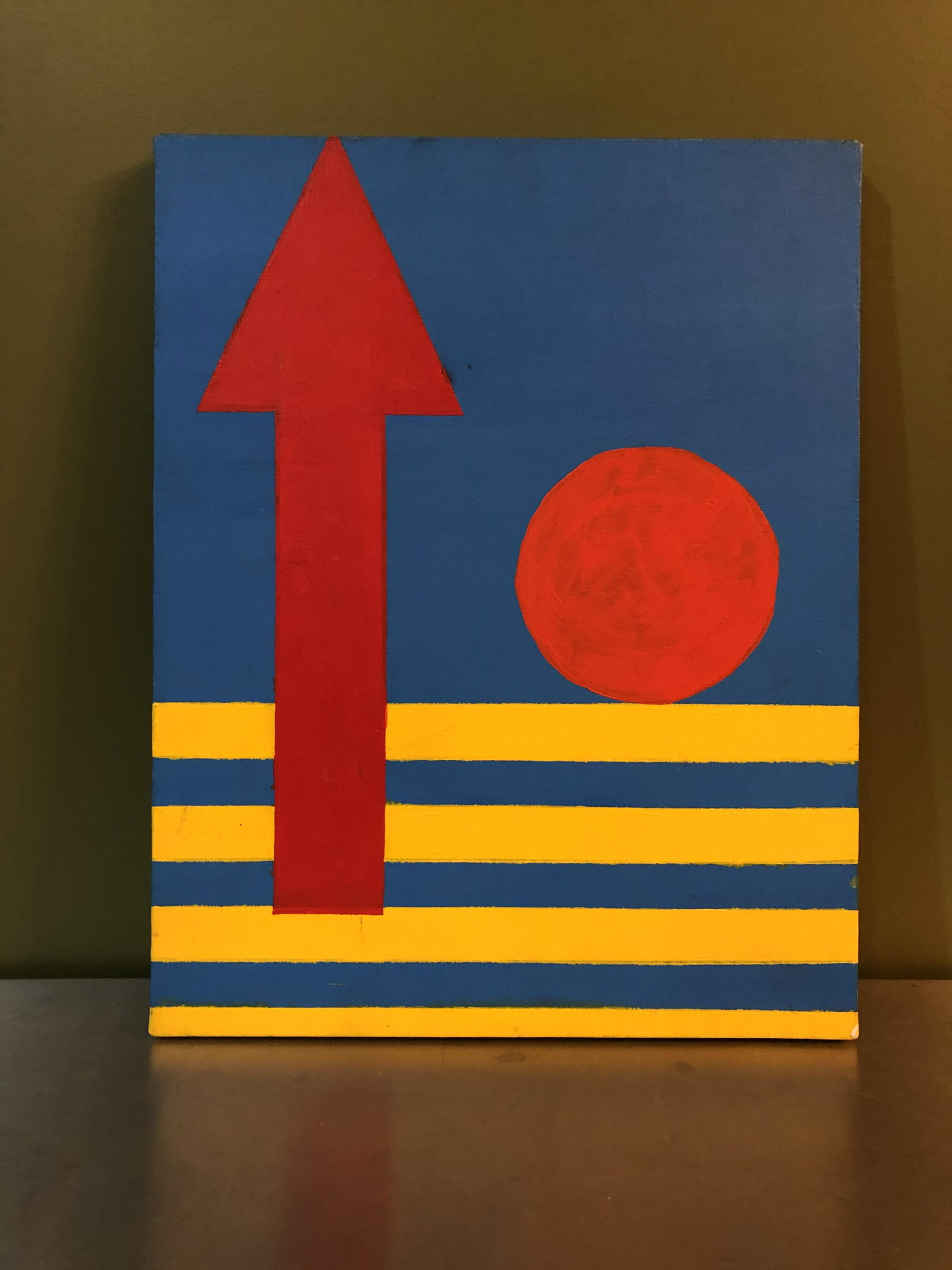 Mid Century Arrow Painting: 18 in by 14 in