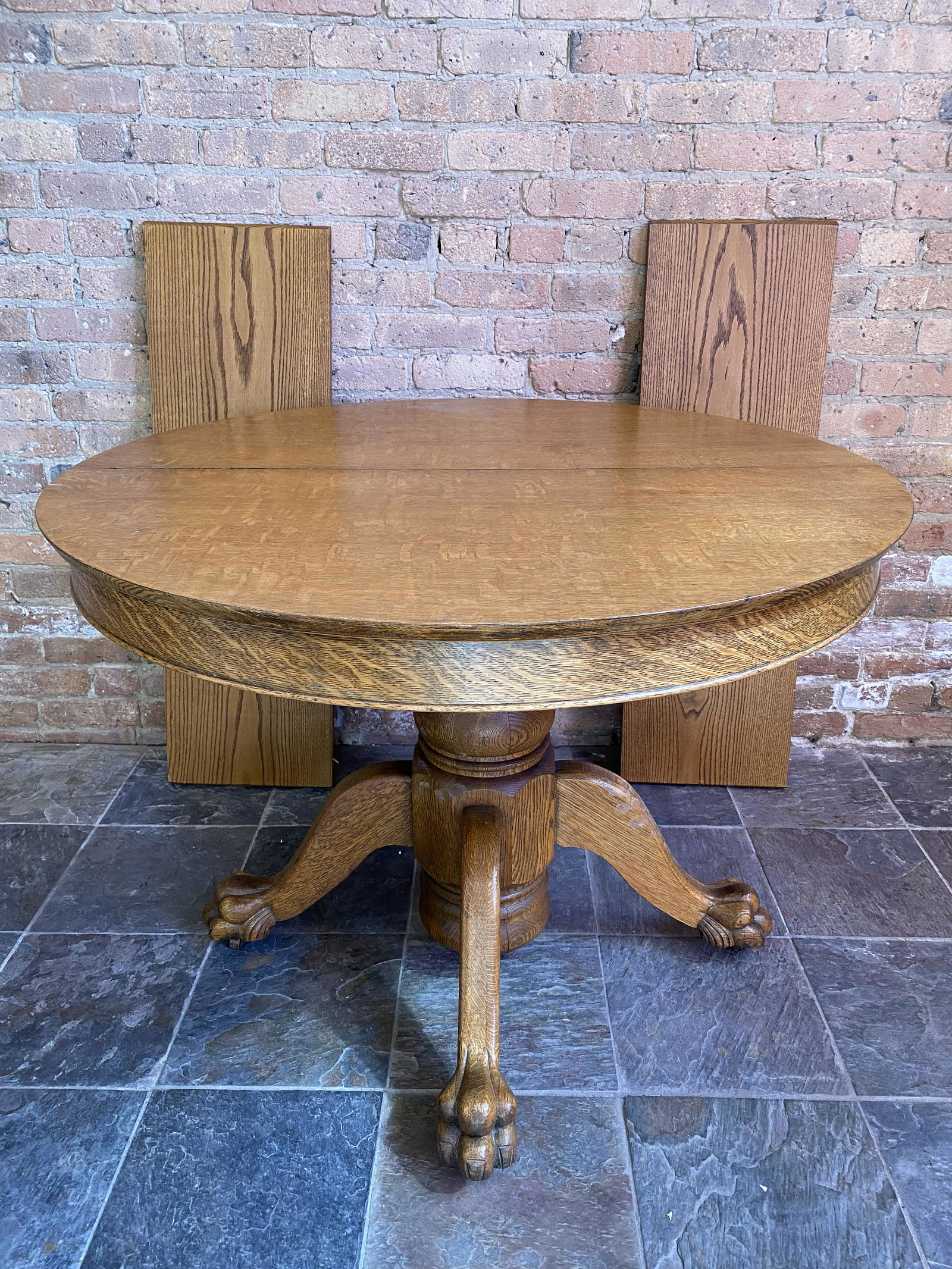 Early 1900's Antique Round Oak Table (1 of 3)