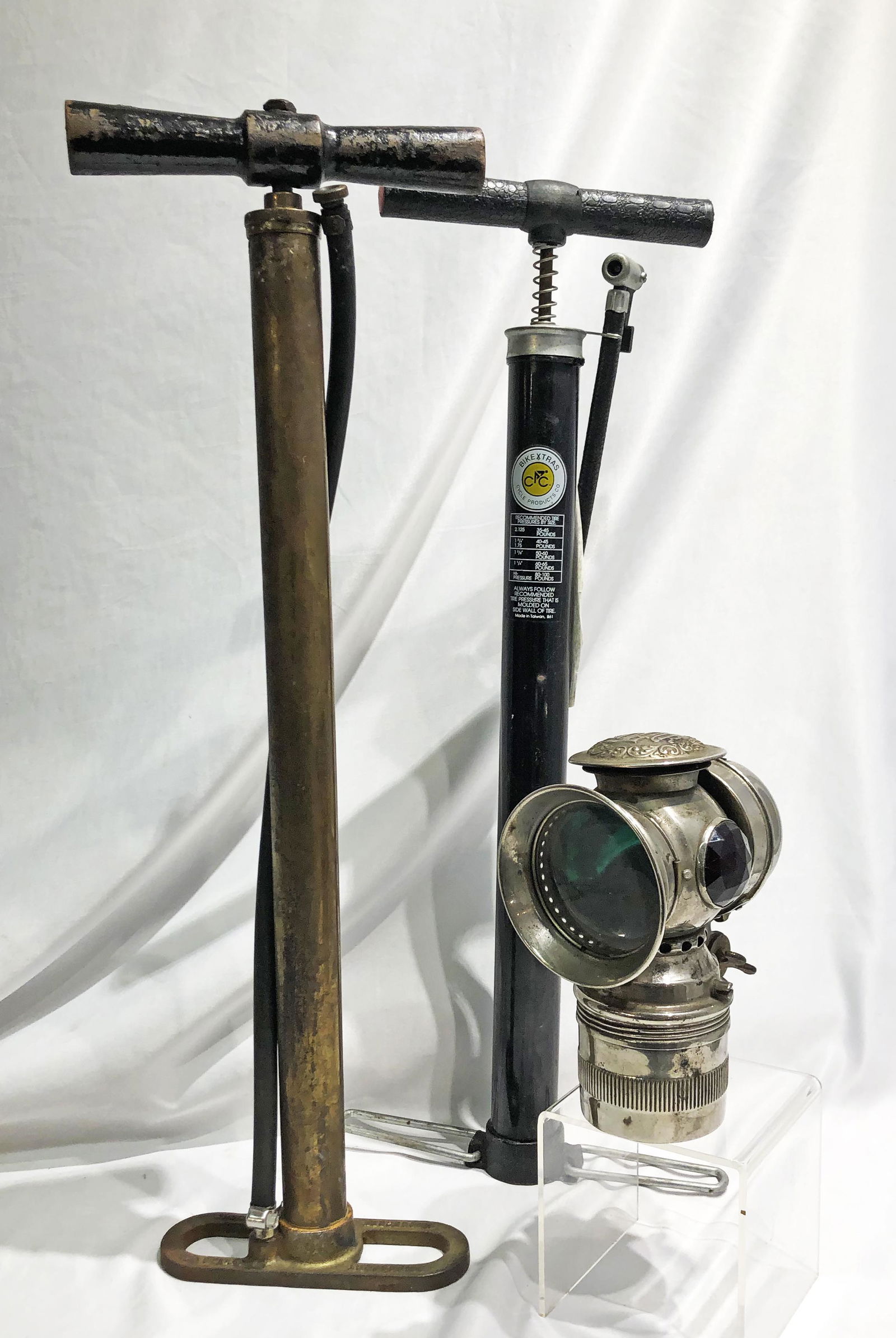 Antique Bike Light & 2 Tire Pumps (1 of 5)