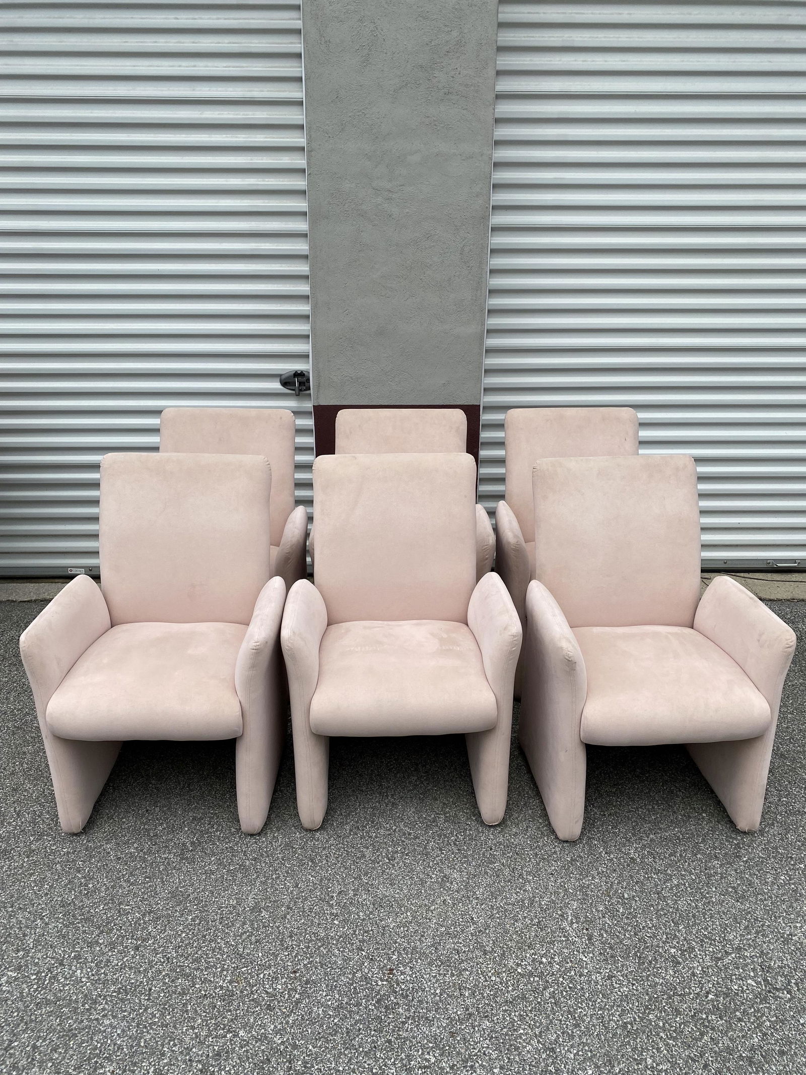 Chiclet Dining Room Chairs Set of 6: 37in to back, 25 in wide, 25in deep, 19in to seat