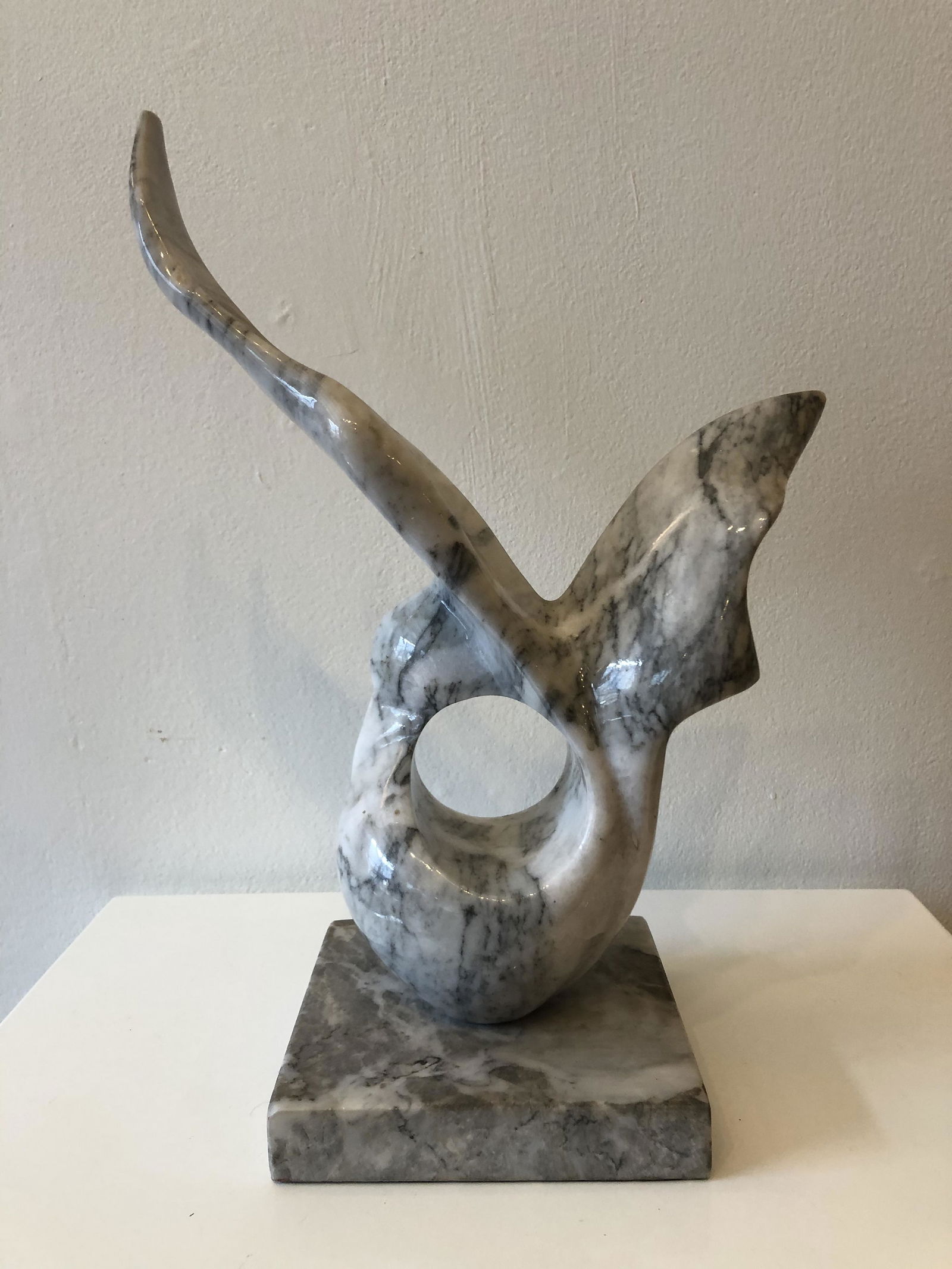 Post Modern Marble Abstract Bird Sculpture (1 of 2)