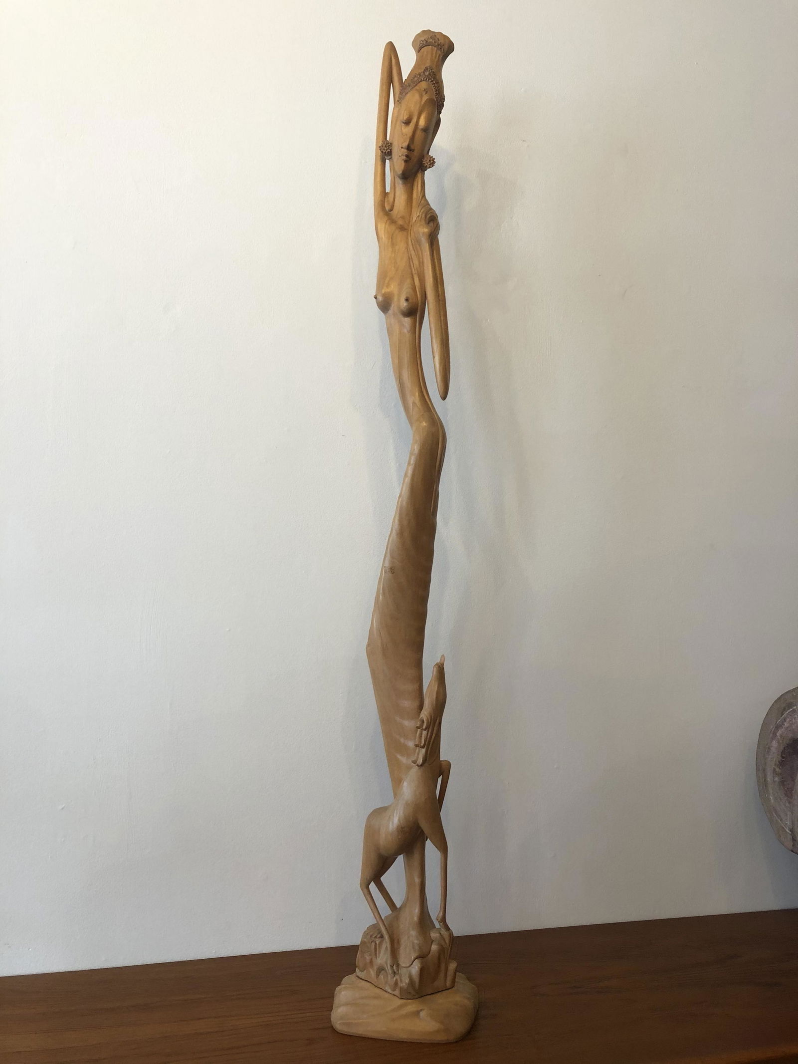 Sheva Mid Century Wood Carving Statue (1 of 4)