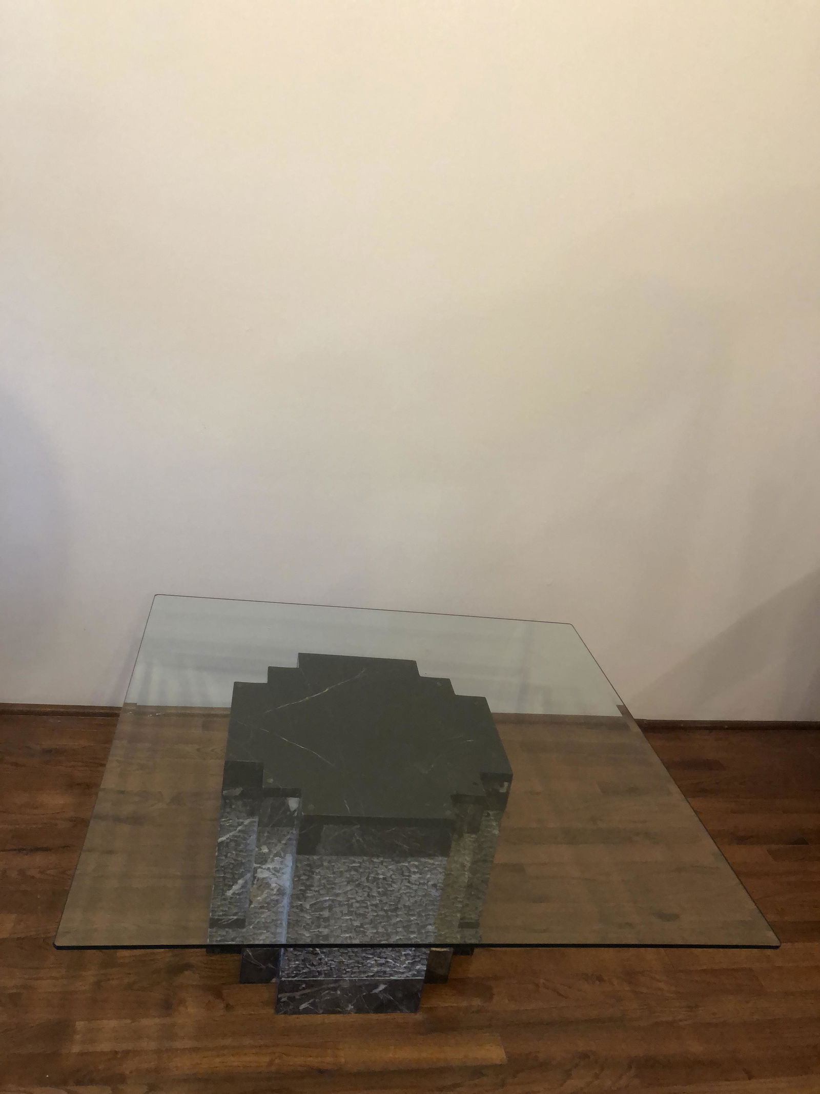 Post Modern Marble and Glass Coffee Table (1 of 1)