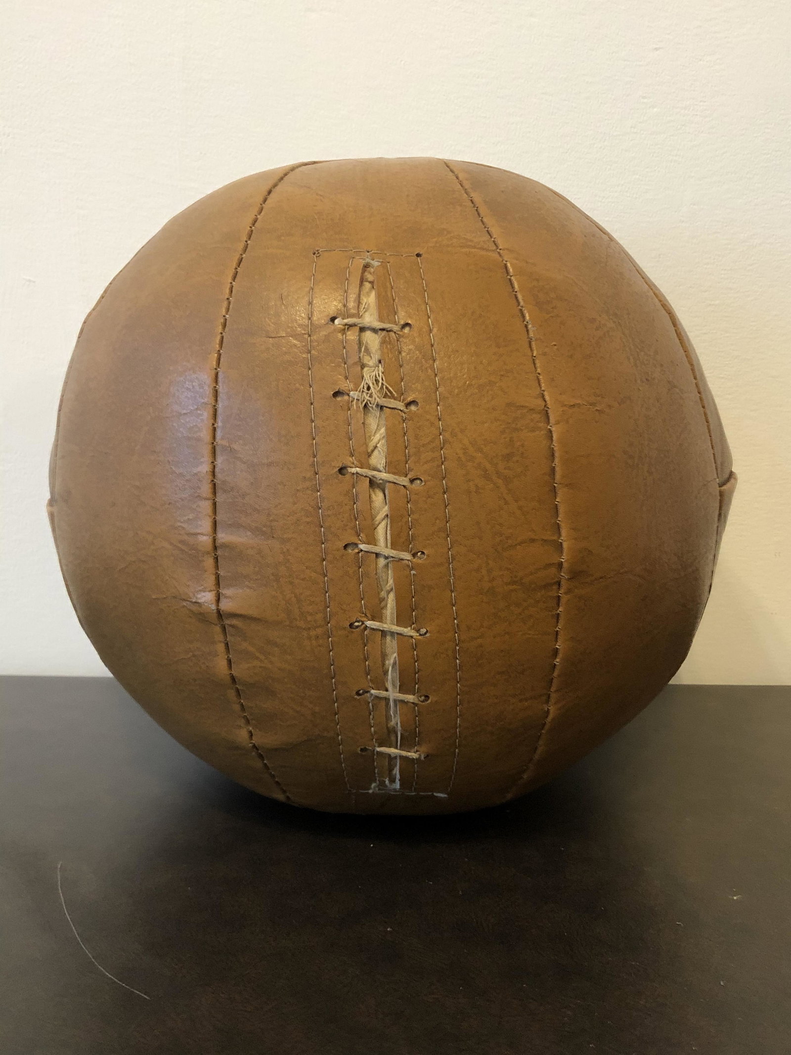 Antique Leather Medicine Ball: 12 inch diameter