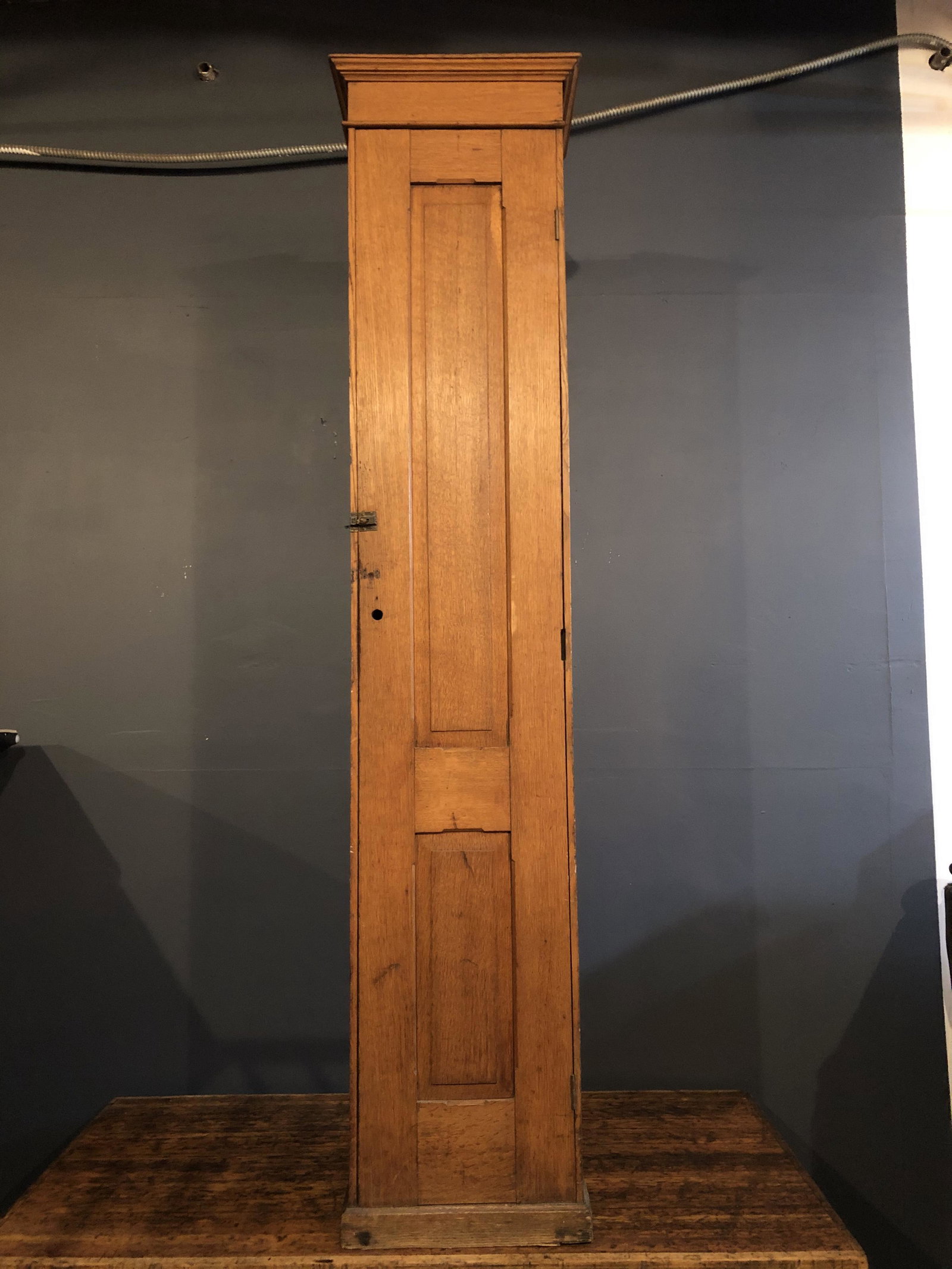 Early 1900: hook and shelf inside 84 in tall 16 in across 14in deep