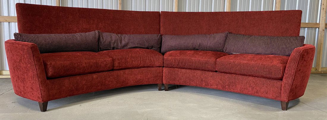 Thayer Coggin Semi-Circular Curved Loveseat Sofa (1 of 10)