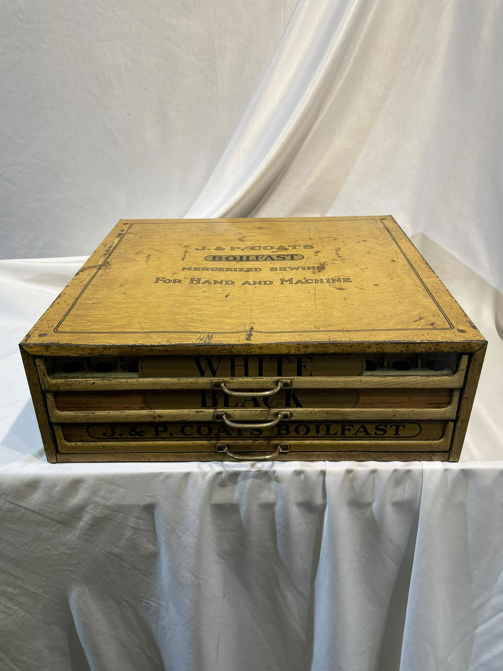 3 Drawer J&P Coats Sewing Spool Box Metal (1 of 8)