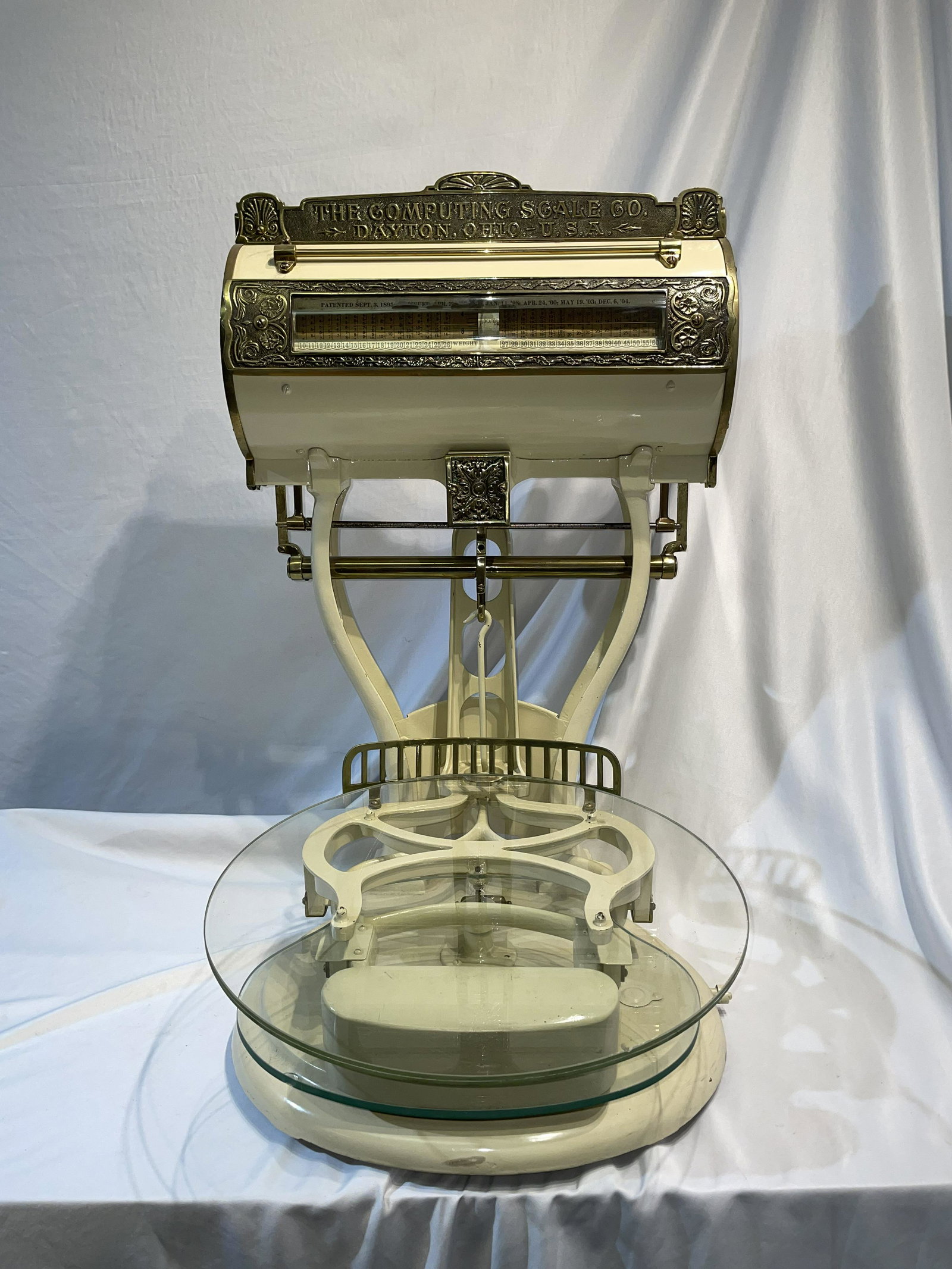 Excellent Antique Brass Enamel Scale Late 19th C (1 of 11)