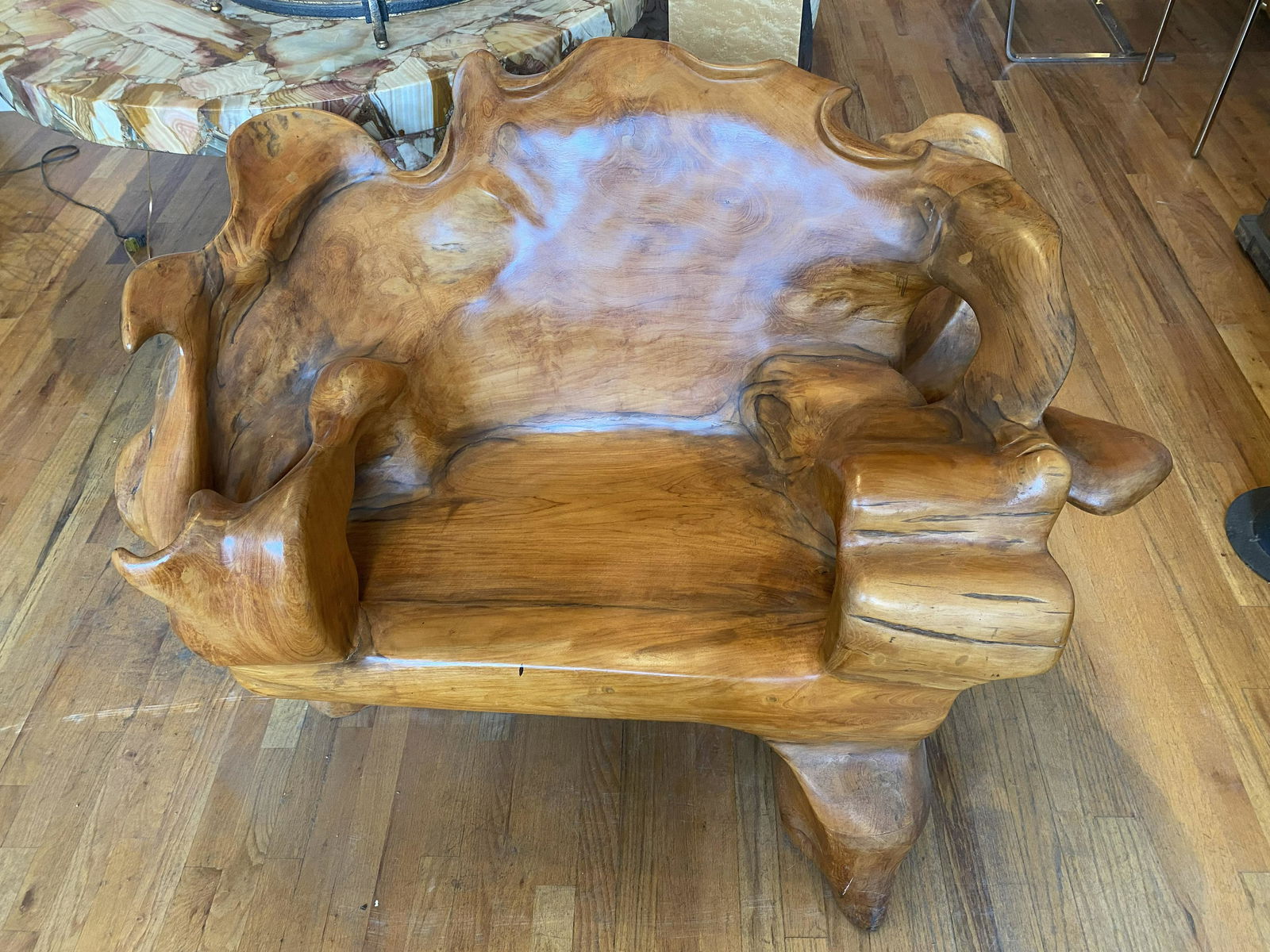 Monumental Burled Wood Organic Lounge Chair #2 (1 of 2)