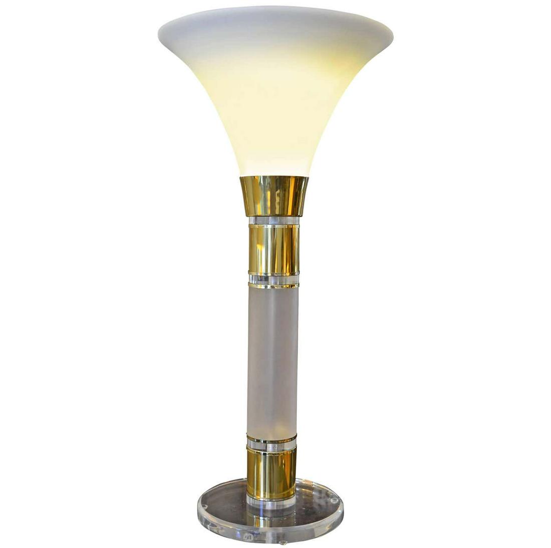 Brass and Lucite Clearelite Table Lamp by Bauer (1 of 4)