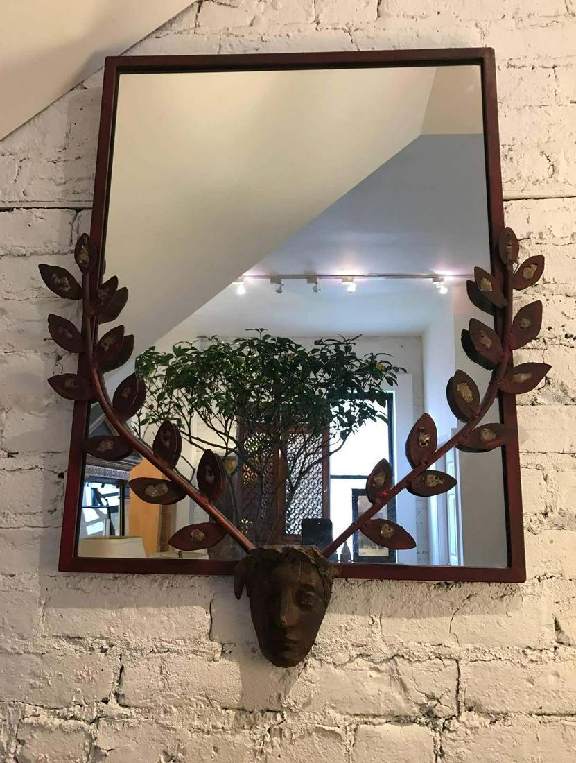 Giacometti Style Mid-Century Steel Mirror (1 of 4)