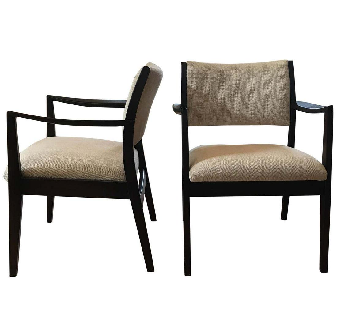 Pair of Ebonized Walnut Arm Chairs by George Reinoehl (1 of 7)