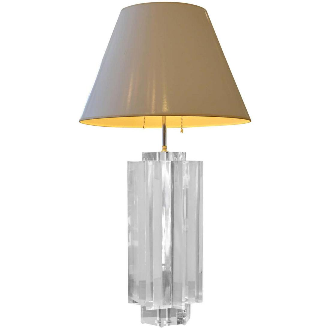 Lucite Les Prismatiques Substantial Table Lamp (1 of 4)
