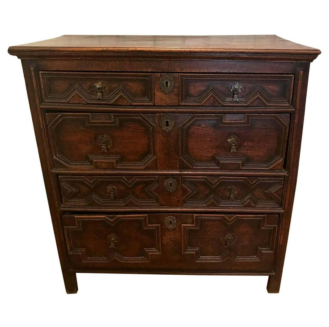 Charles II English Oak Chest of Drawers (1 of 7)