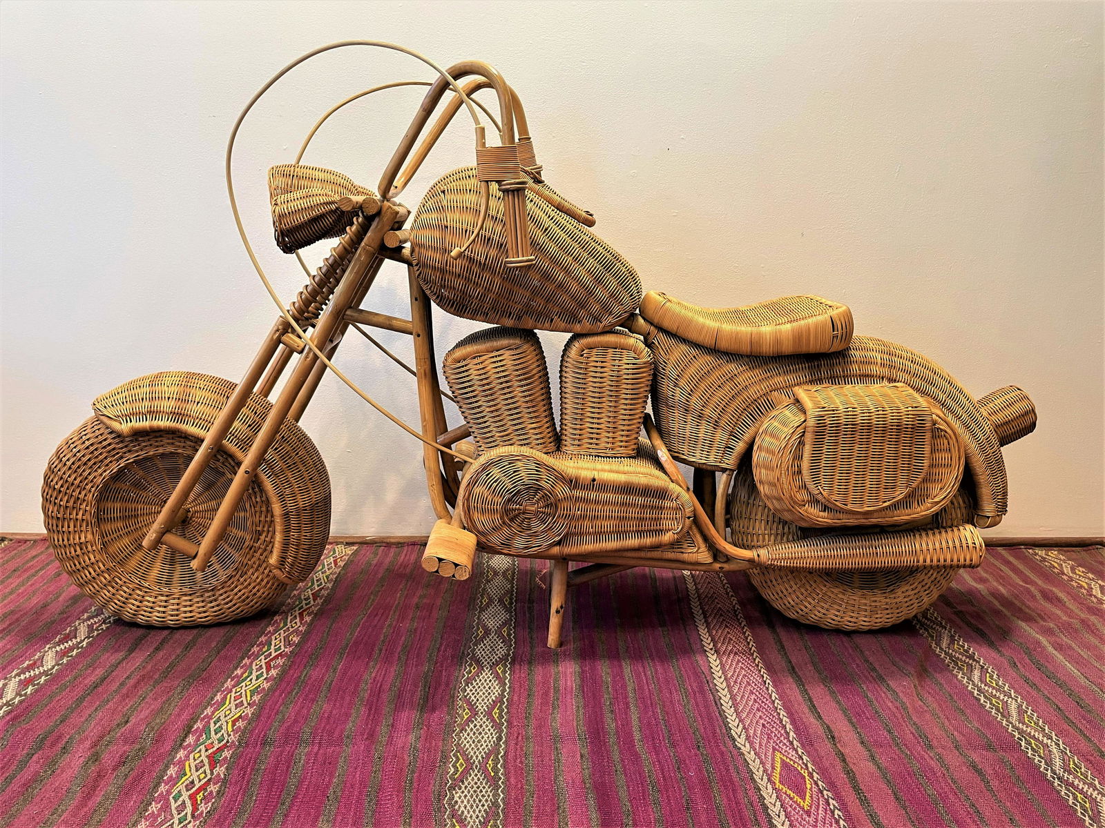 Wicker Rattan Harley Davidson Motorcycle (1 of 6)