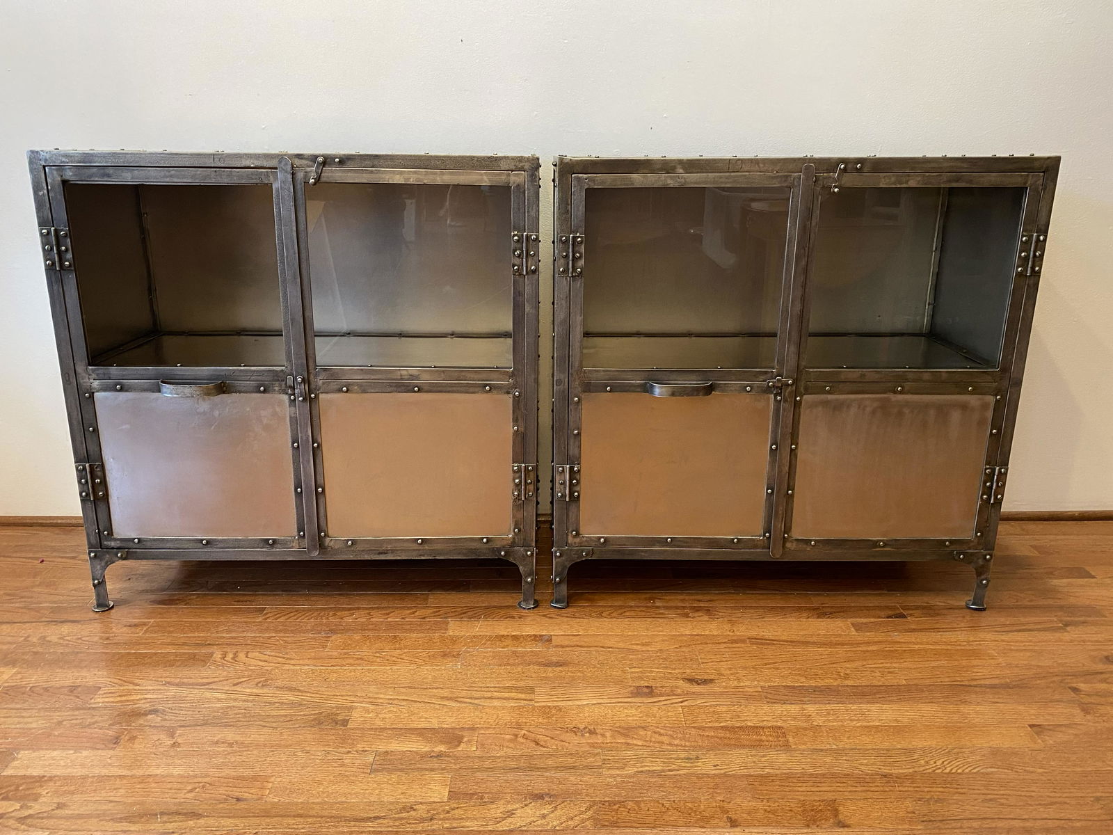 Pair Restoration Hardware Cabinets "Tool Chest" (1 of 8)