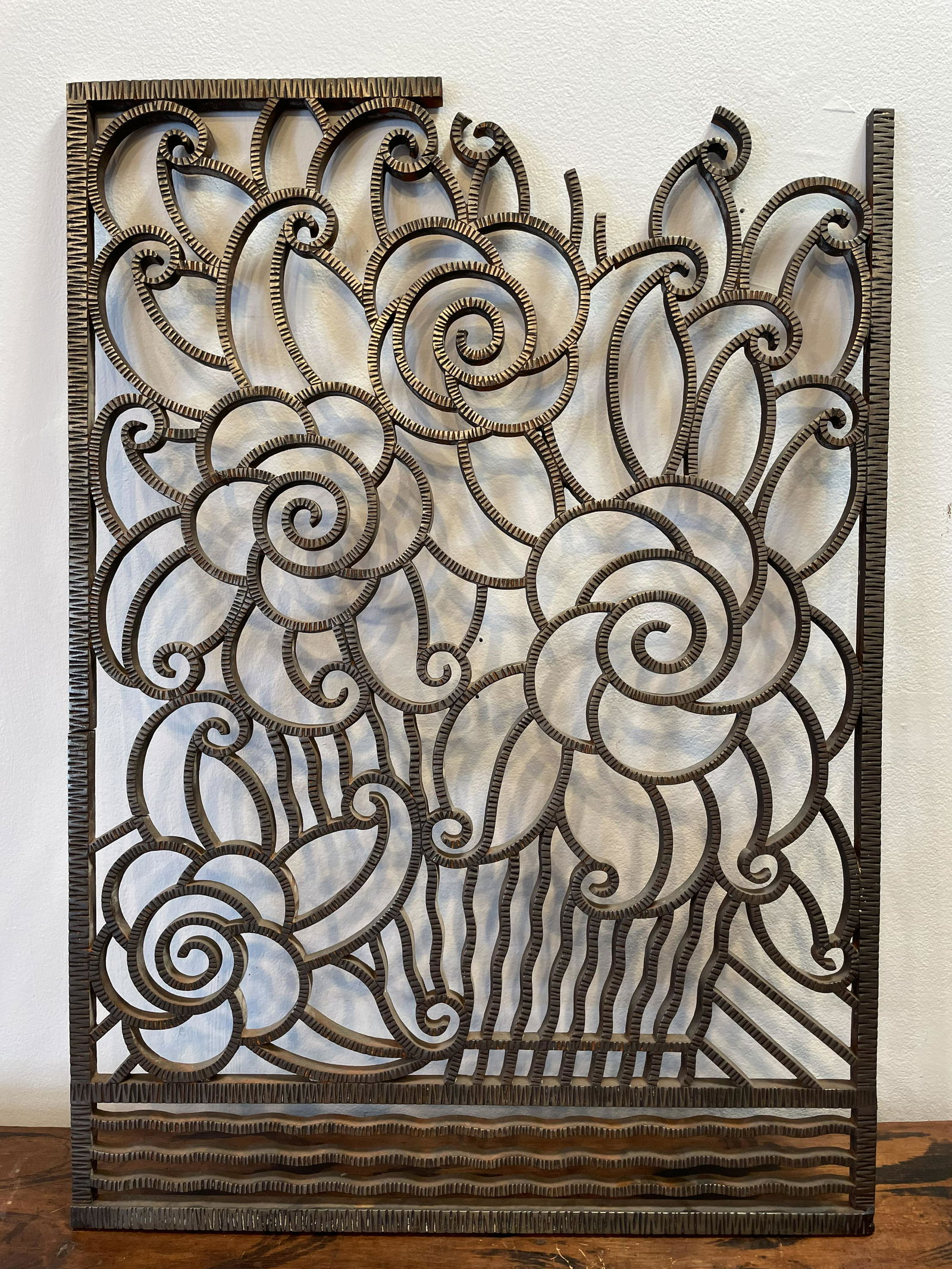 French Art Deco Wrought Iron Architectural Panel (1 of 4)