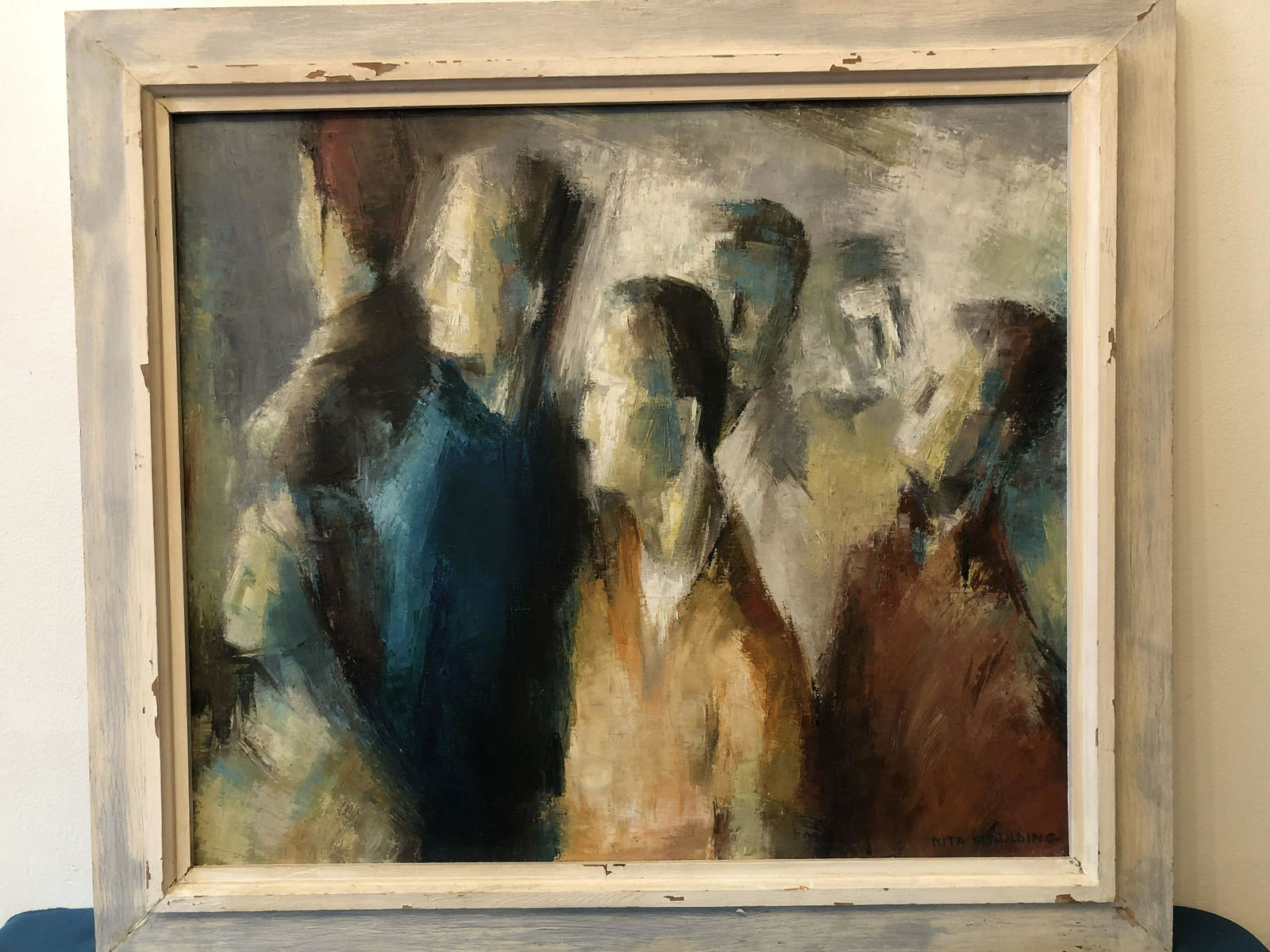 Large Mid Century Oil on Canvas signed R Spaulding (1 of 4)