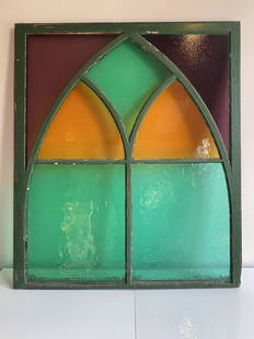 Gothic Arch Stained Glass Window: 53in x 45in