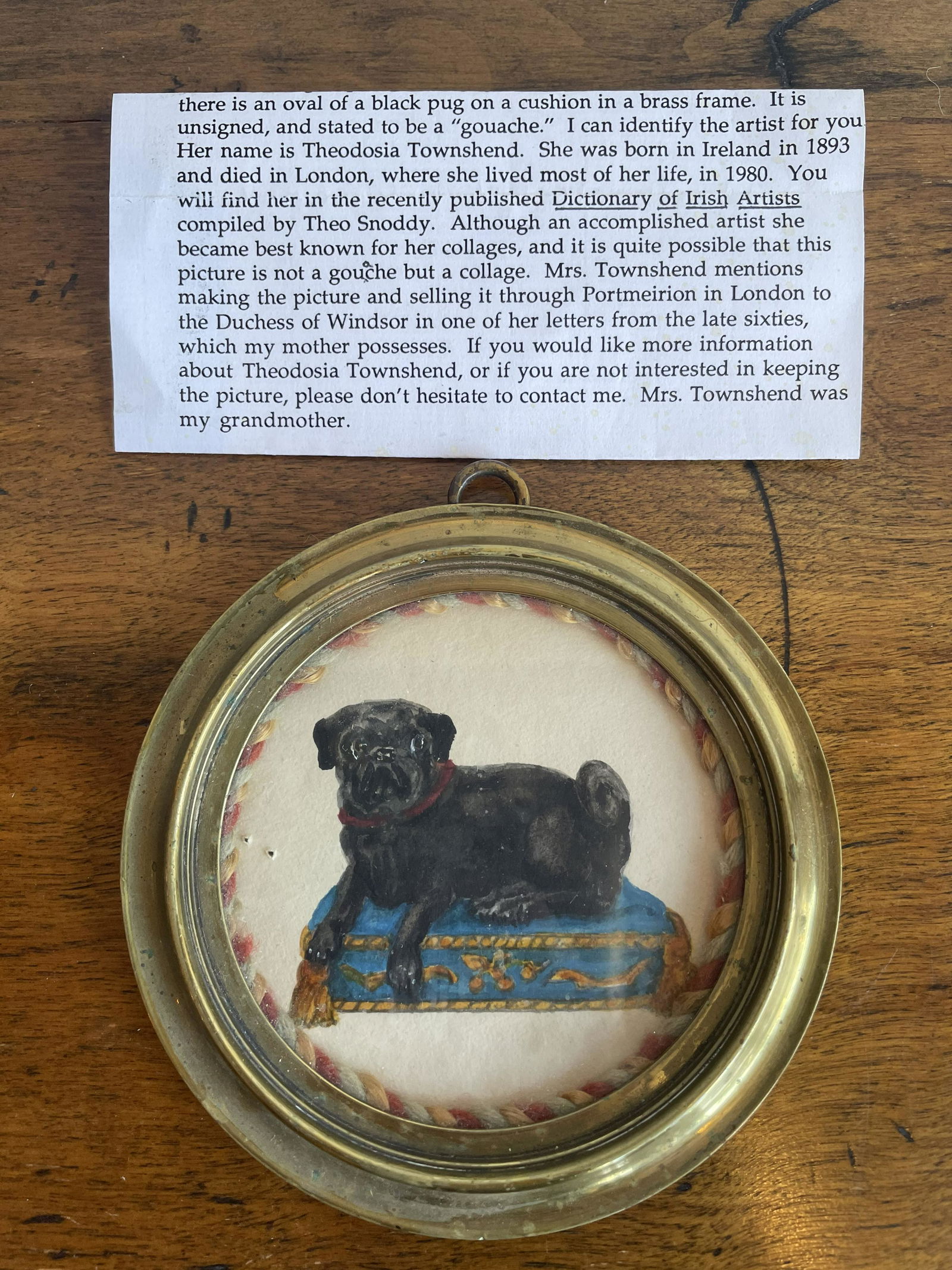 Pug Dog Gouache att T Townshend Duchess of Windsor (1 of 5)