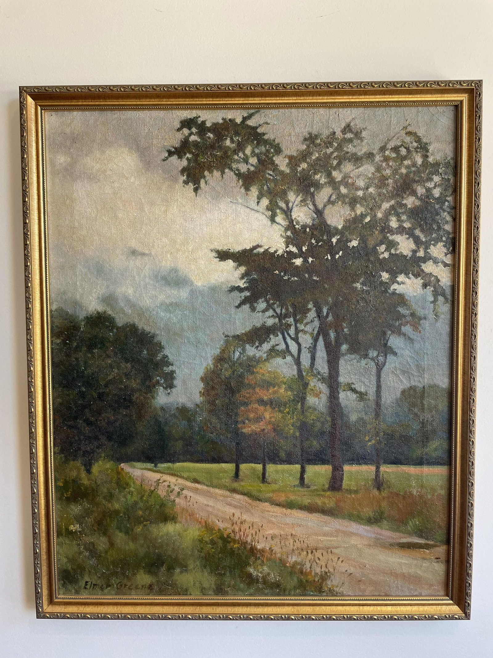 Oil on Canvas by Elmer Greene: in frame 30x 25 - no frame 29 x24