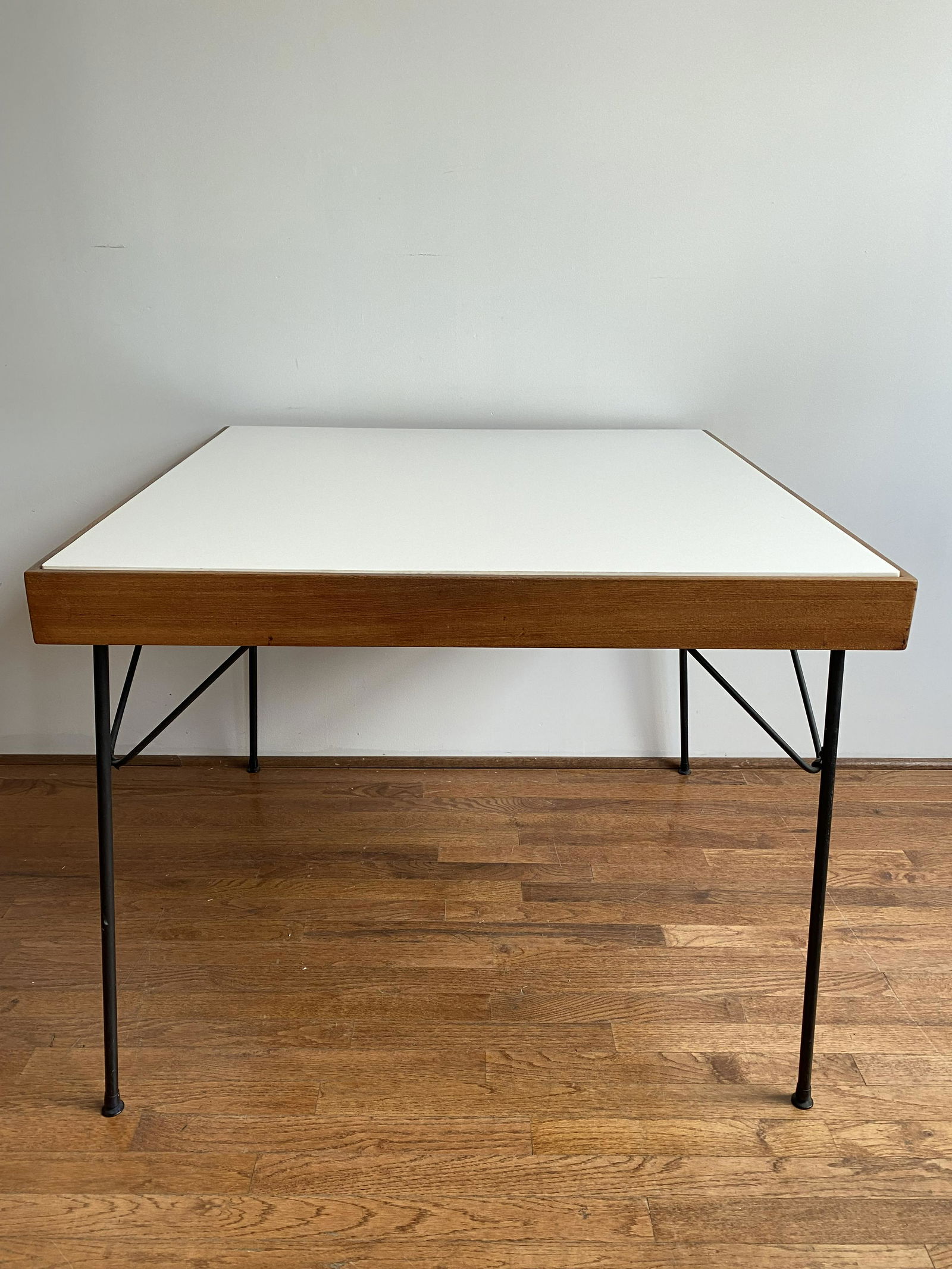 Eames Herman Miller Card Table White Glass (1 of 5)