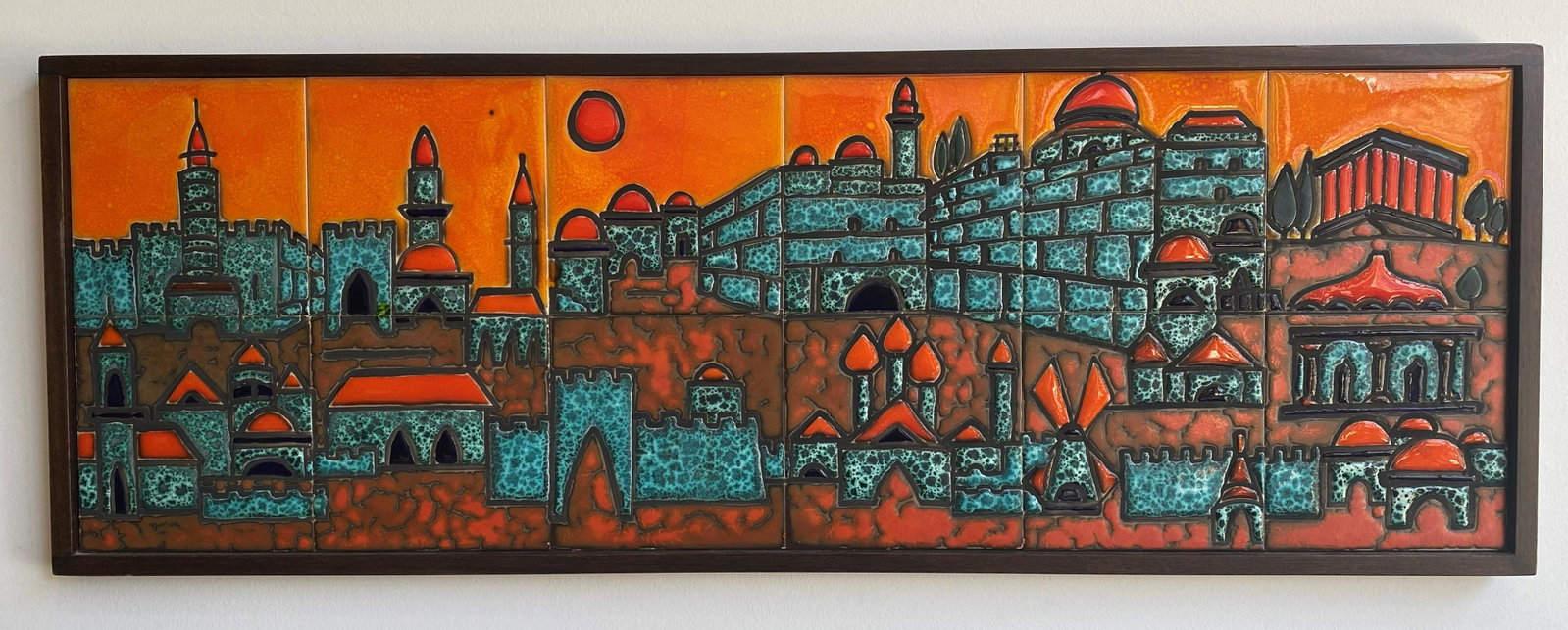 Dina Original Tile Art Jerusalem: 37in x 13in