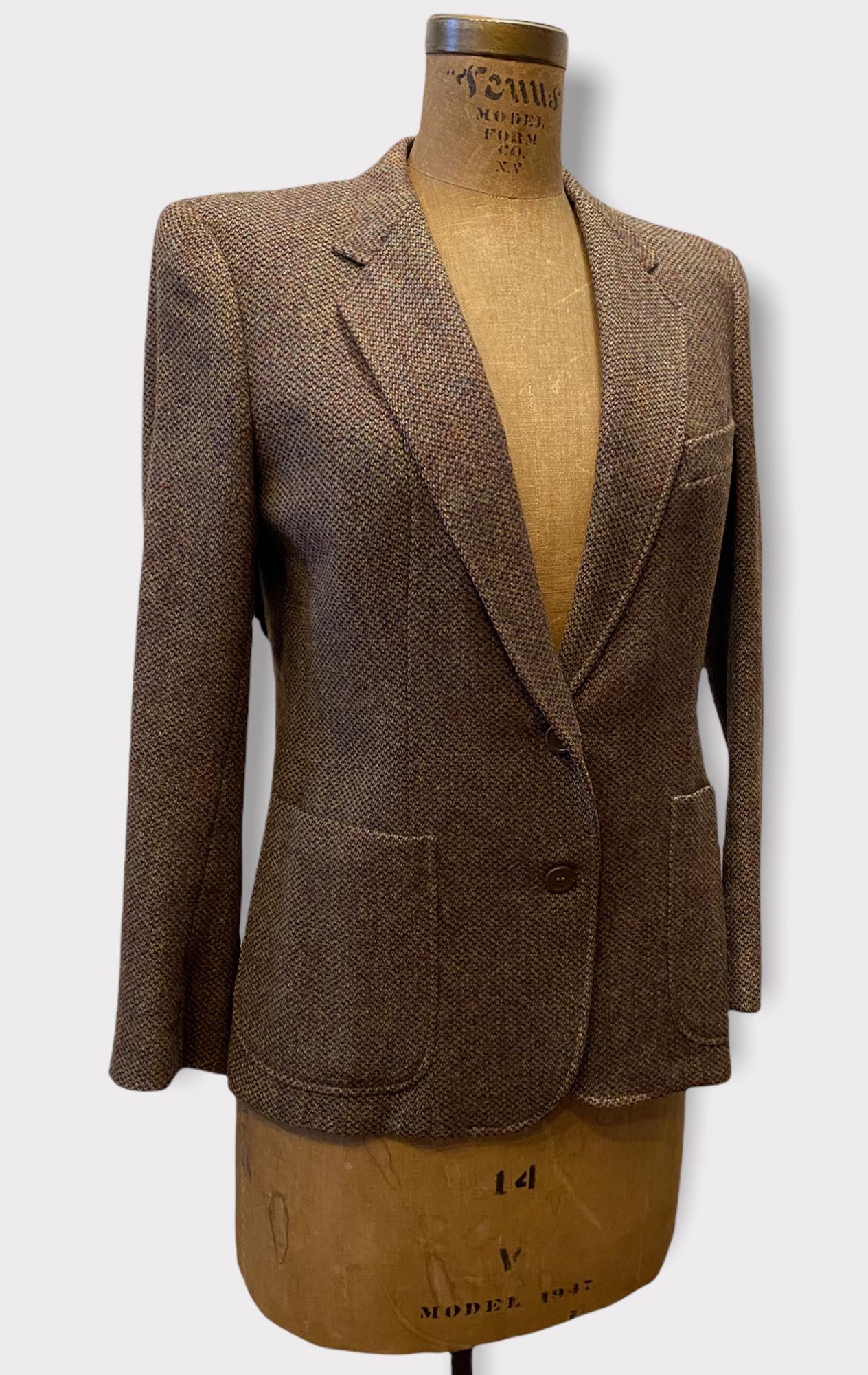 Vintage GUCCI Ladies Brown Tweed Blazer (1 of 6)