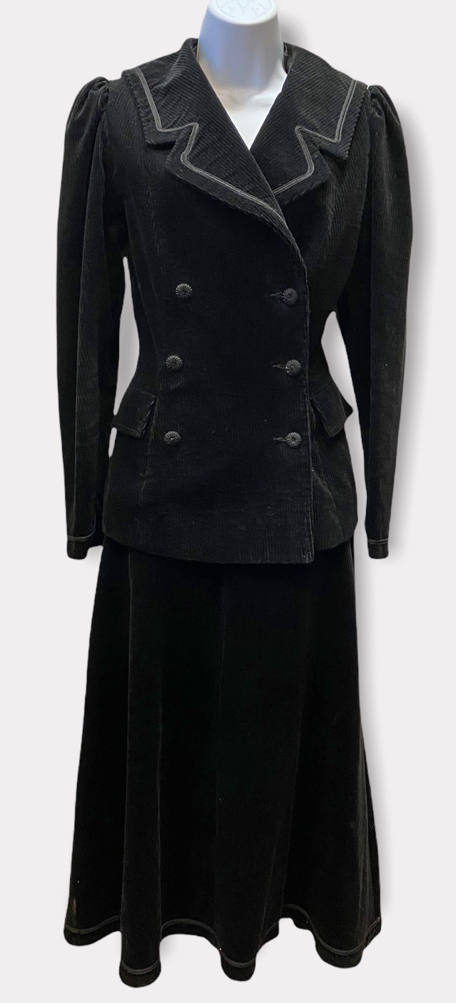 Vintage 1980's LAURA ASHLEY Black Wide Wale Corduroy (1 of 5)