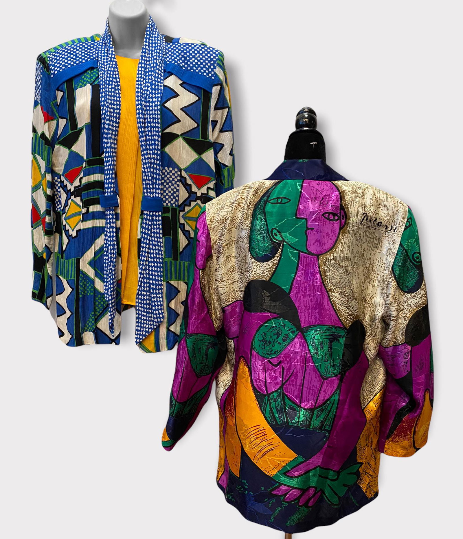 Vintage 1980's Oversized All Over Print Jackets Silk (1 of 6)