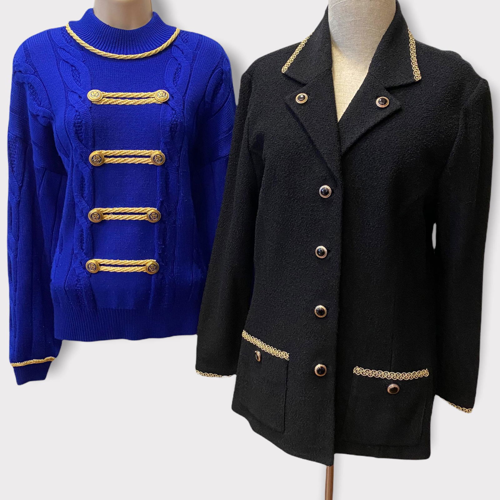 2 Vintage 1990s ST JOHN Marie Gray Nautical Military (1 of 5)