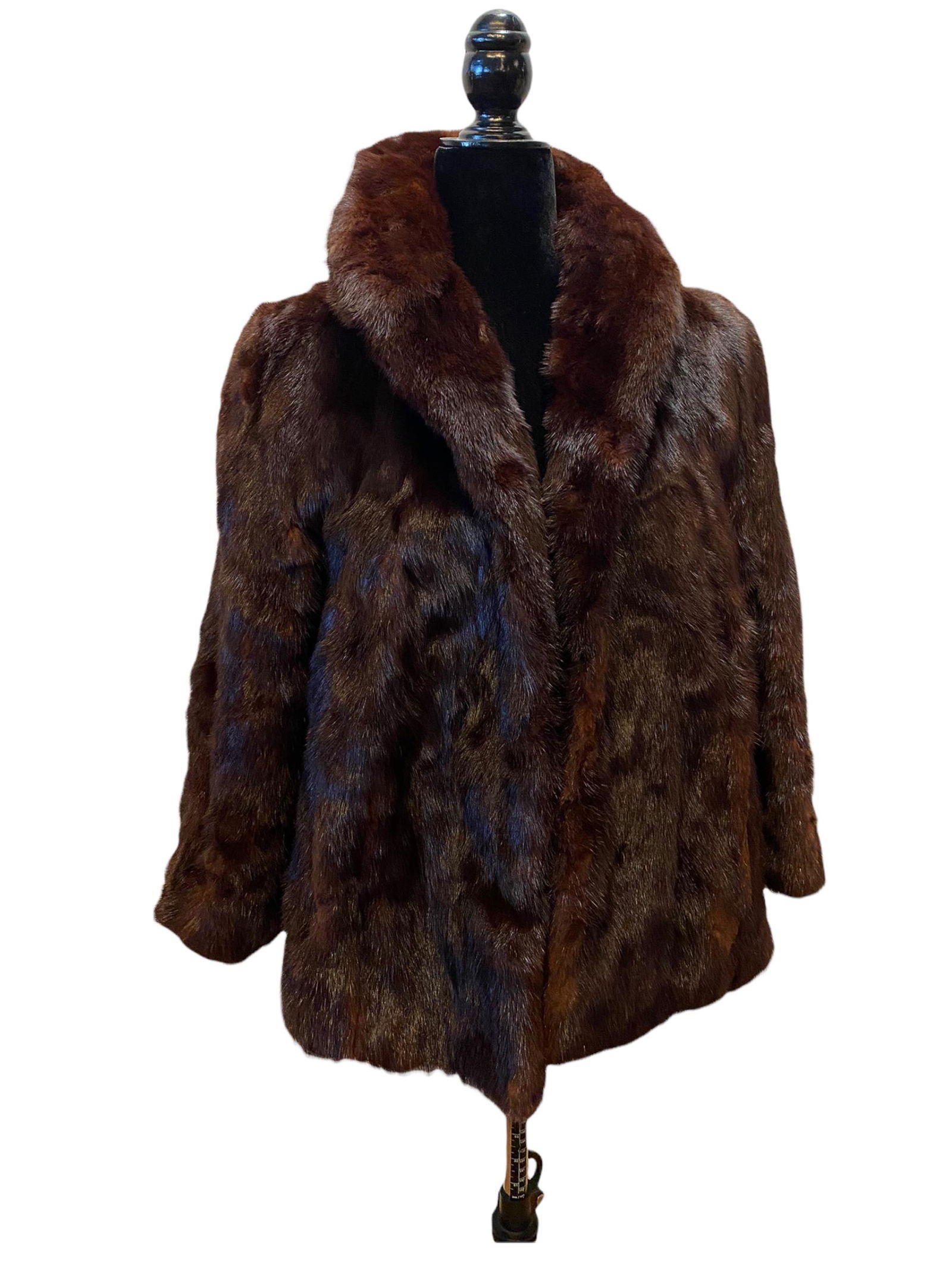 Vintage Brown Mink Wrap Coat Jacket (1 of 3)