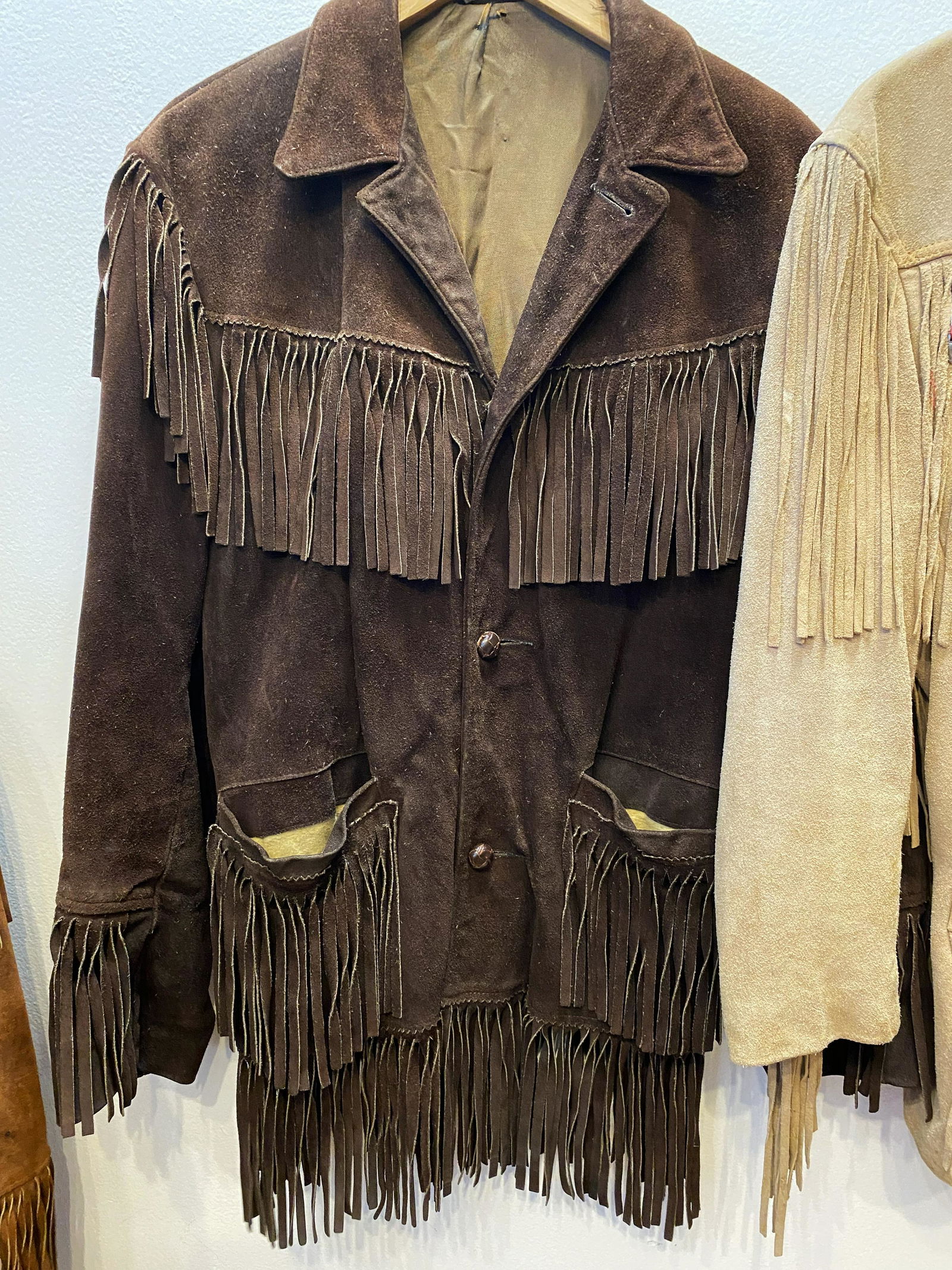 3 Vintage Mens & Womens Suede Leather Fringe Jackets (1 of 8)