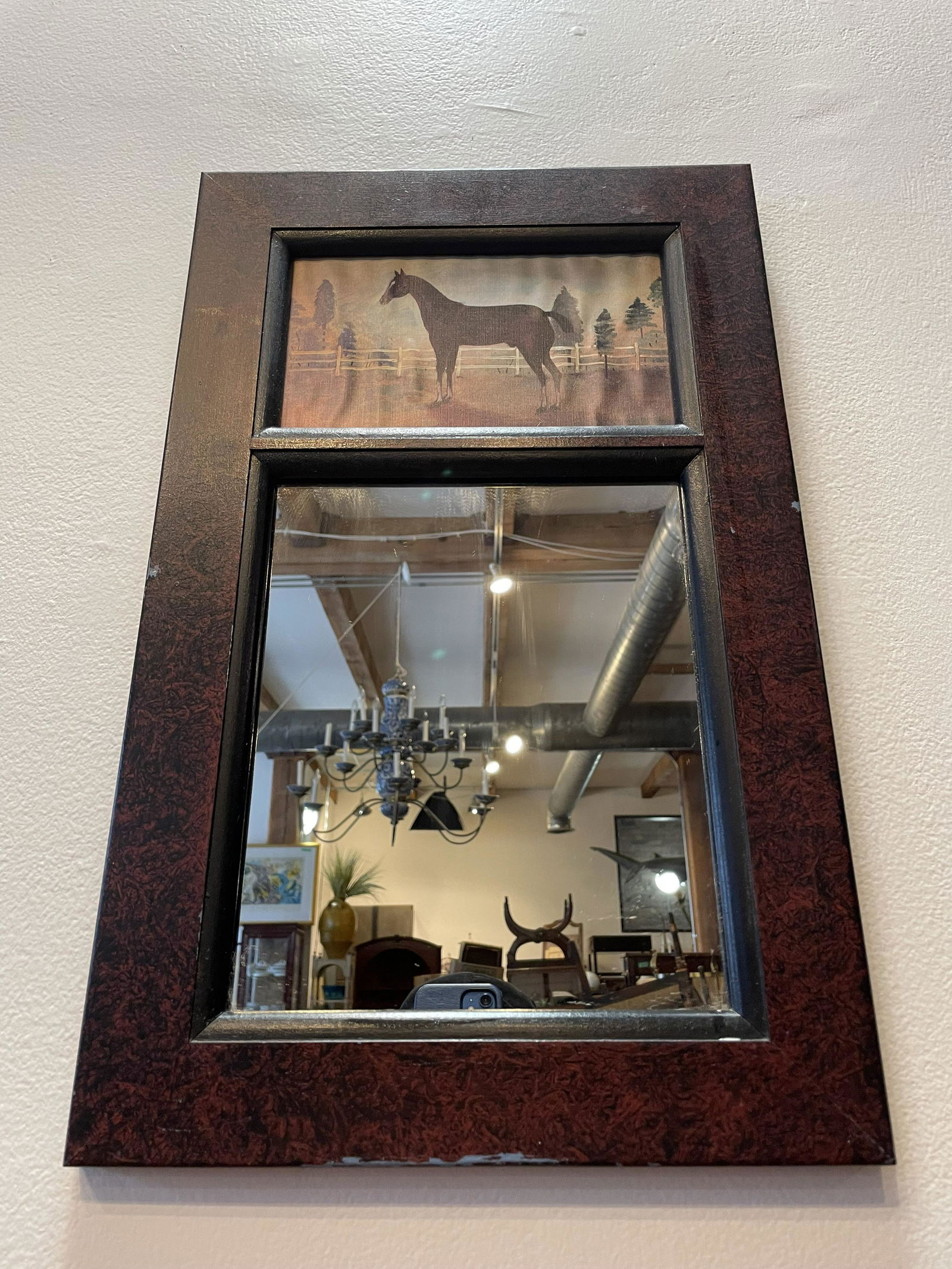 Small Federal Style Mirror w Horse (1 of 3)