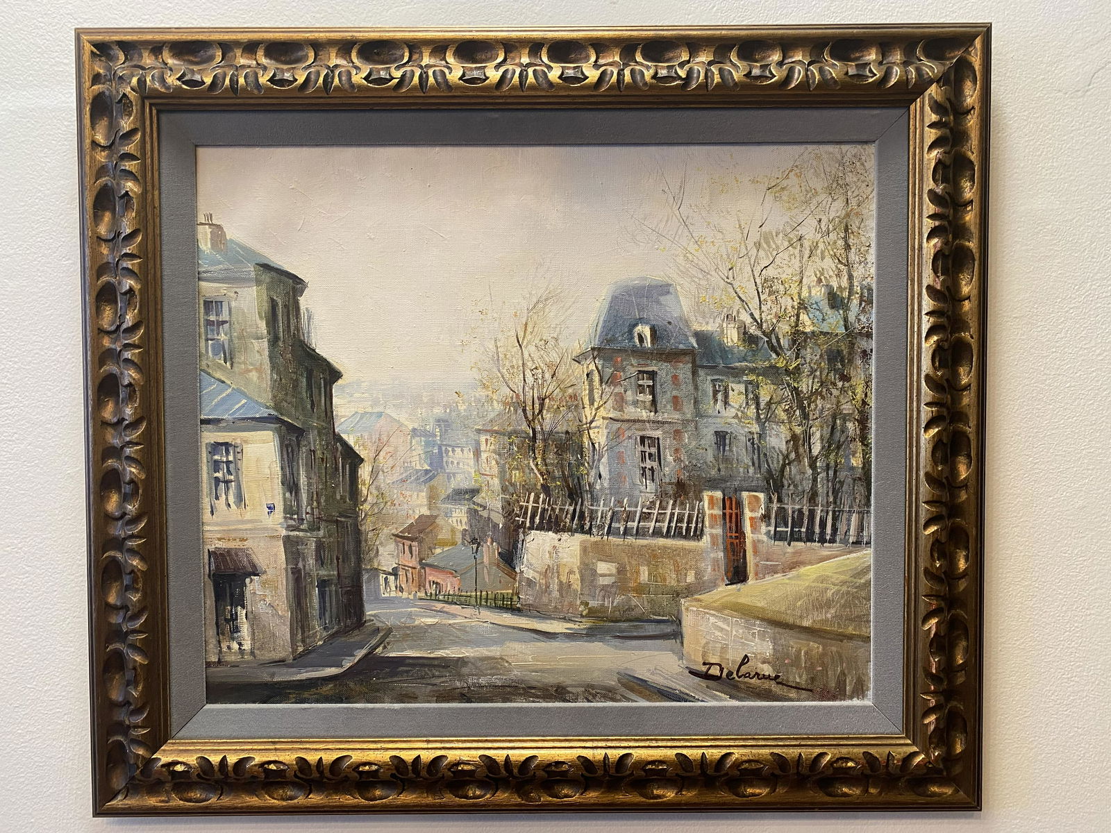Lucien Delarue Oil on Canvas Painting Paris Street (1 of 5)