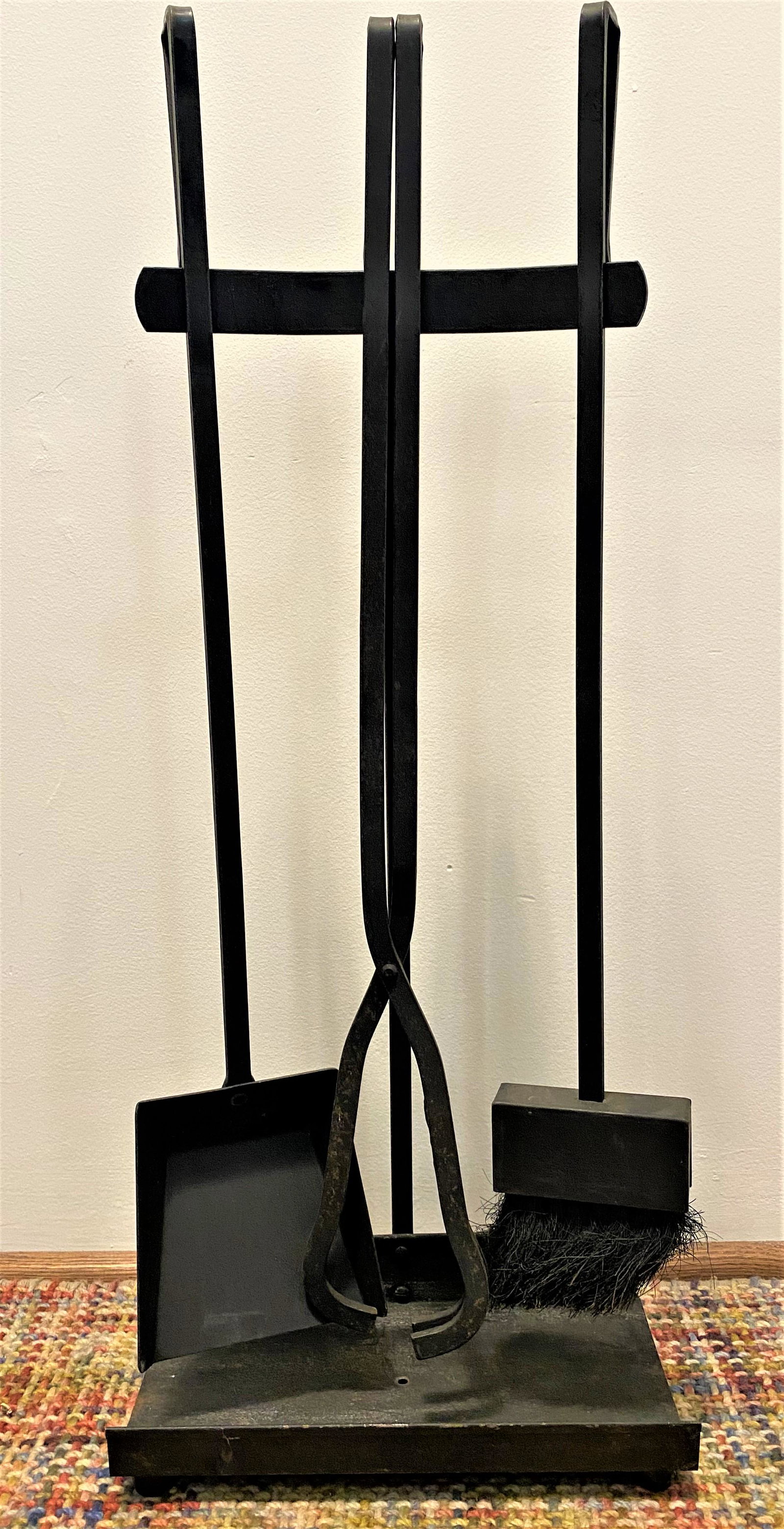 IMO ARTHUR UMANOFF Fireplace Tools: Stand: 25 3/4in T x 12in W at base Tools: All 27 1/2in L