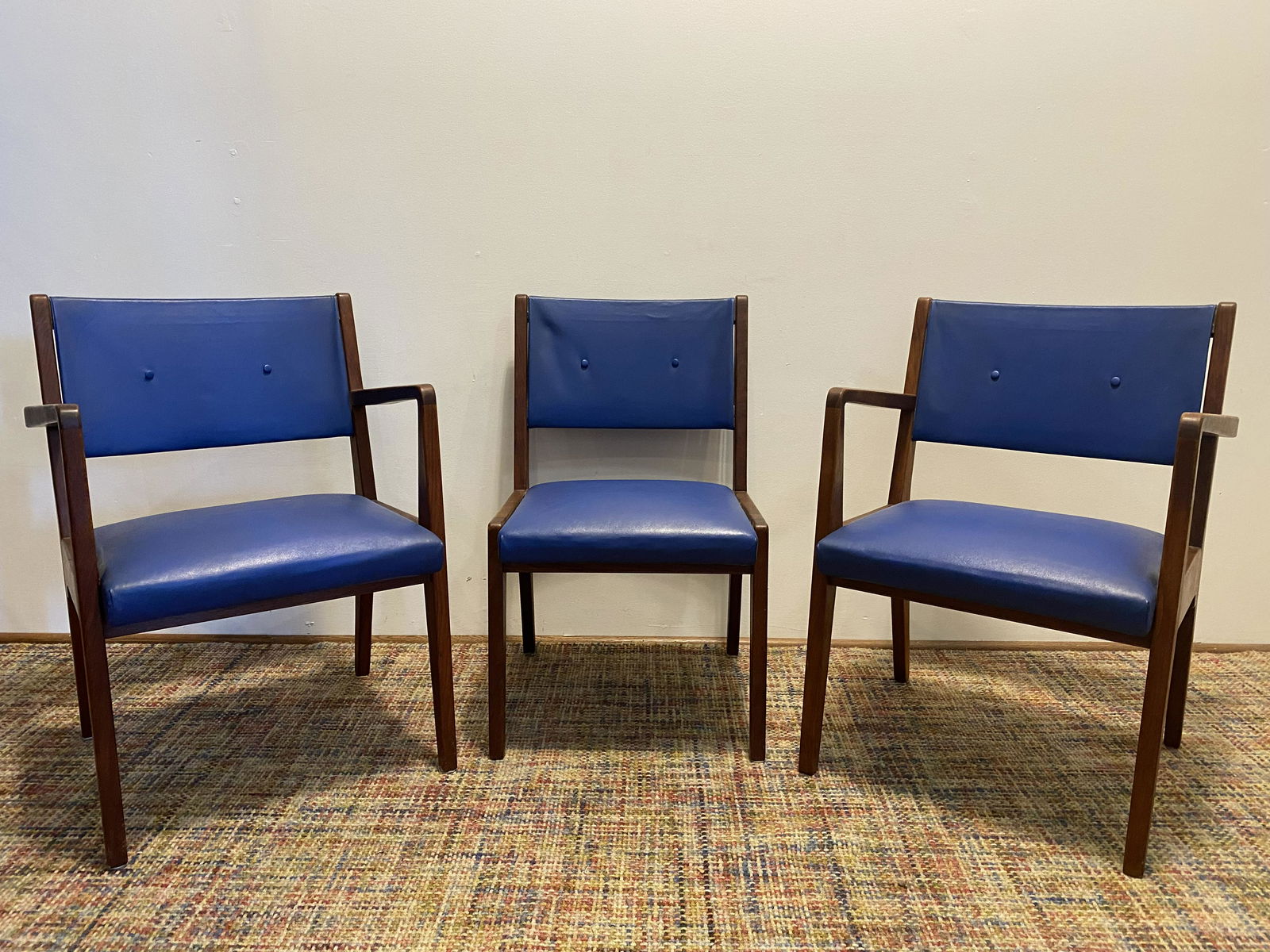 Set 3 JENS RISOM Mid Century Teak Chairs (1 of 10)
