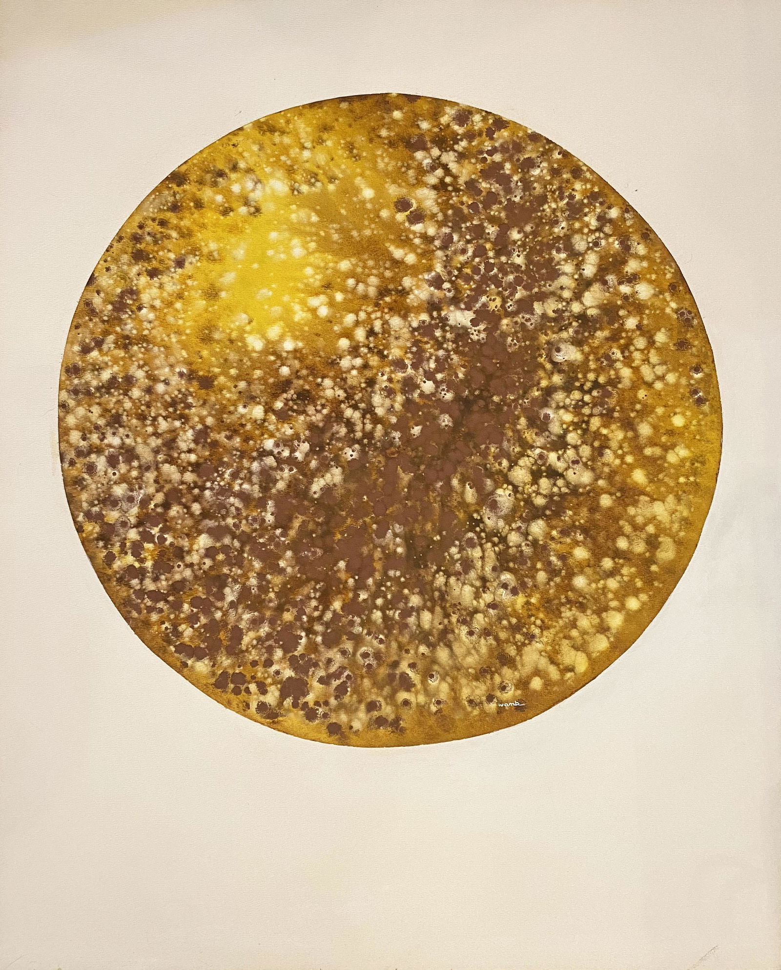 MCM Watercolor on crescent board " Patch of Gold" JO (1 of 4)