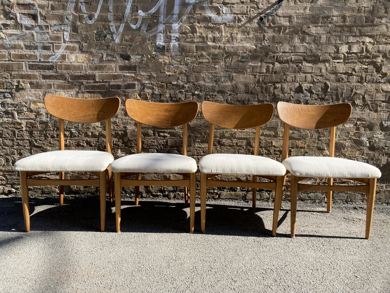 Set 4 Scandinavian COPENART for MORGANTON Dining Chairs: 32in T to back x 18in T to seat x 20 2/4in W x 21in D ; all sturdy, good condition