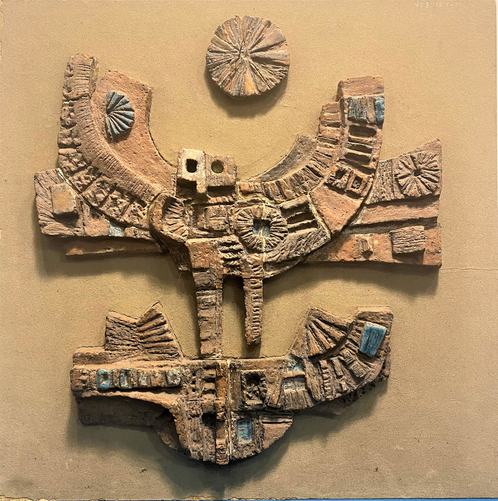 Mid Century Stone & Ceramic Abstract Wall Sculpture (1 of 5)