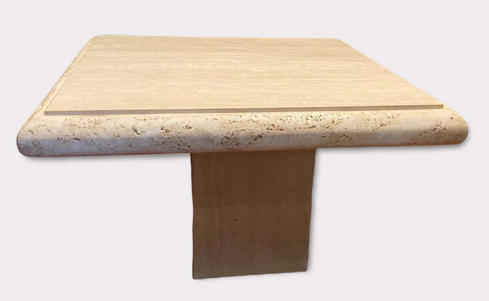 Signed Ello Travertine Table (1 of 5)
