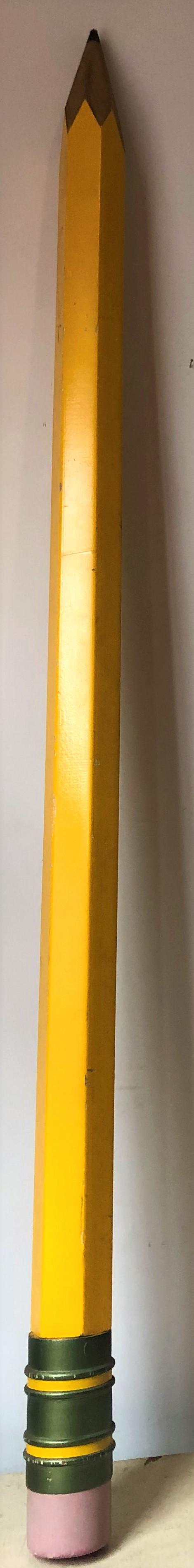 Giant Pop Art Wood Pencil: 68in tall 4in in diameter