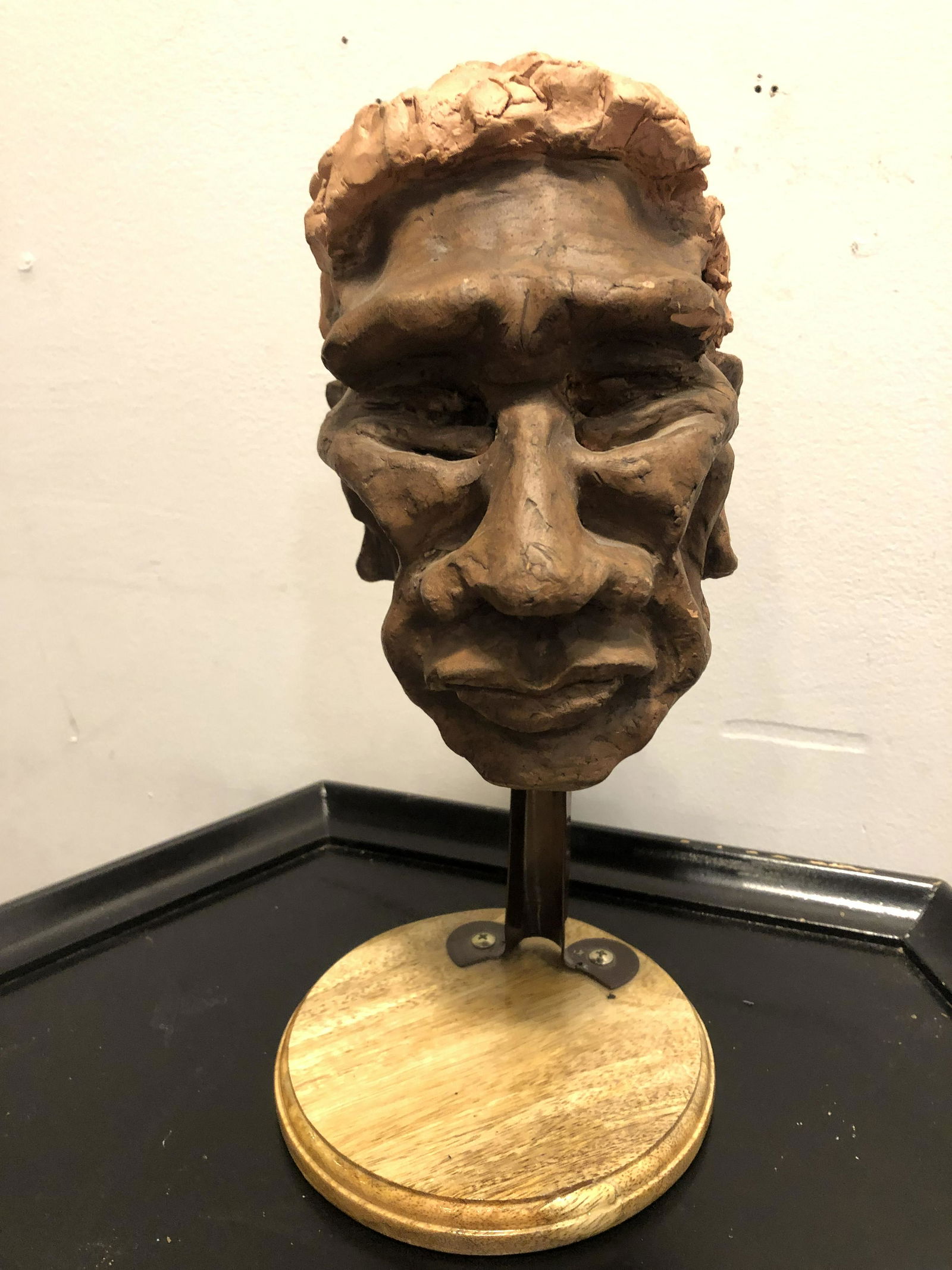 Intuit Folk Art Redware Bust of Black Man (1 of 4)